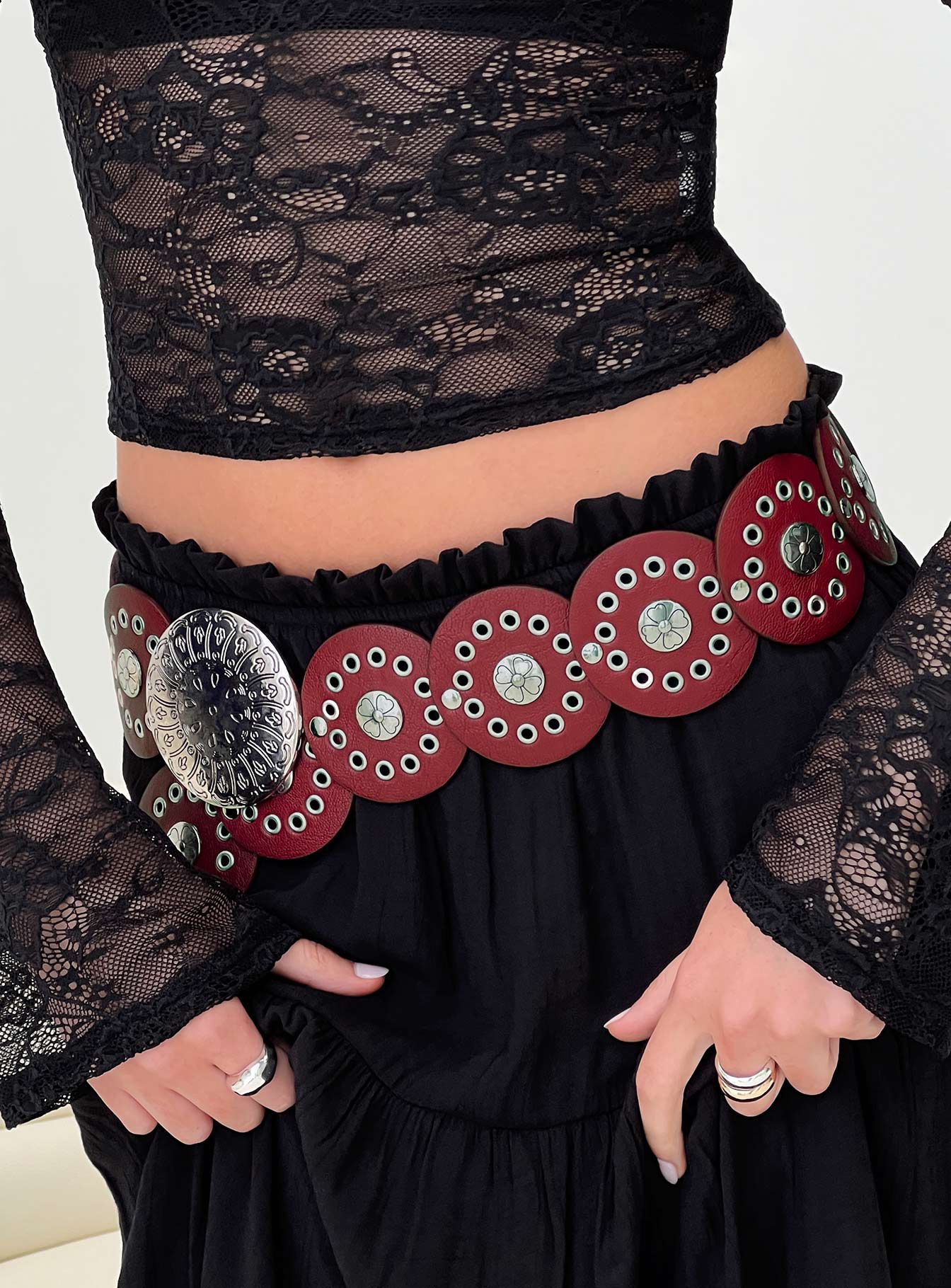 Karelle Belt Burgundy-Heyiad