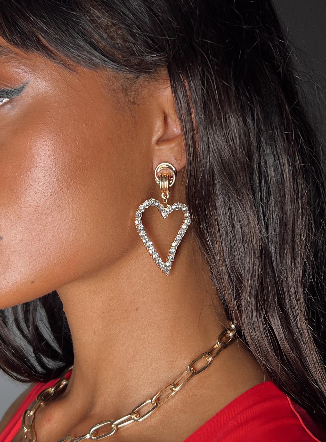 Desy Earrings Gold / Clear-Heyiad