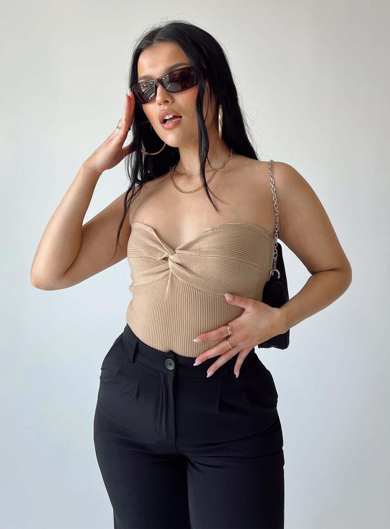 Kallista Bodysuit Beige-Heyiad