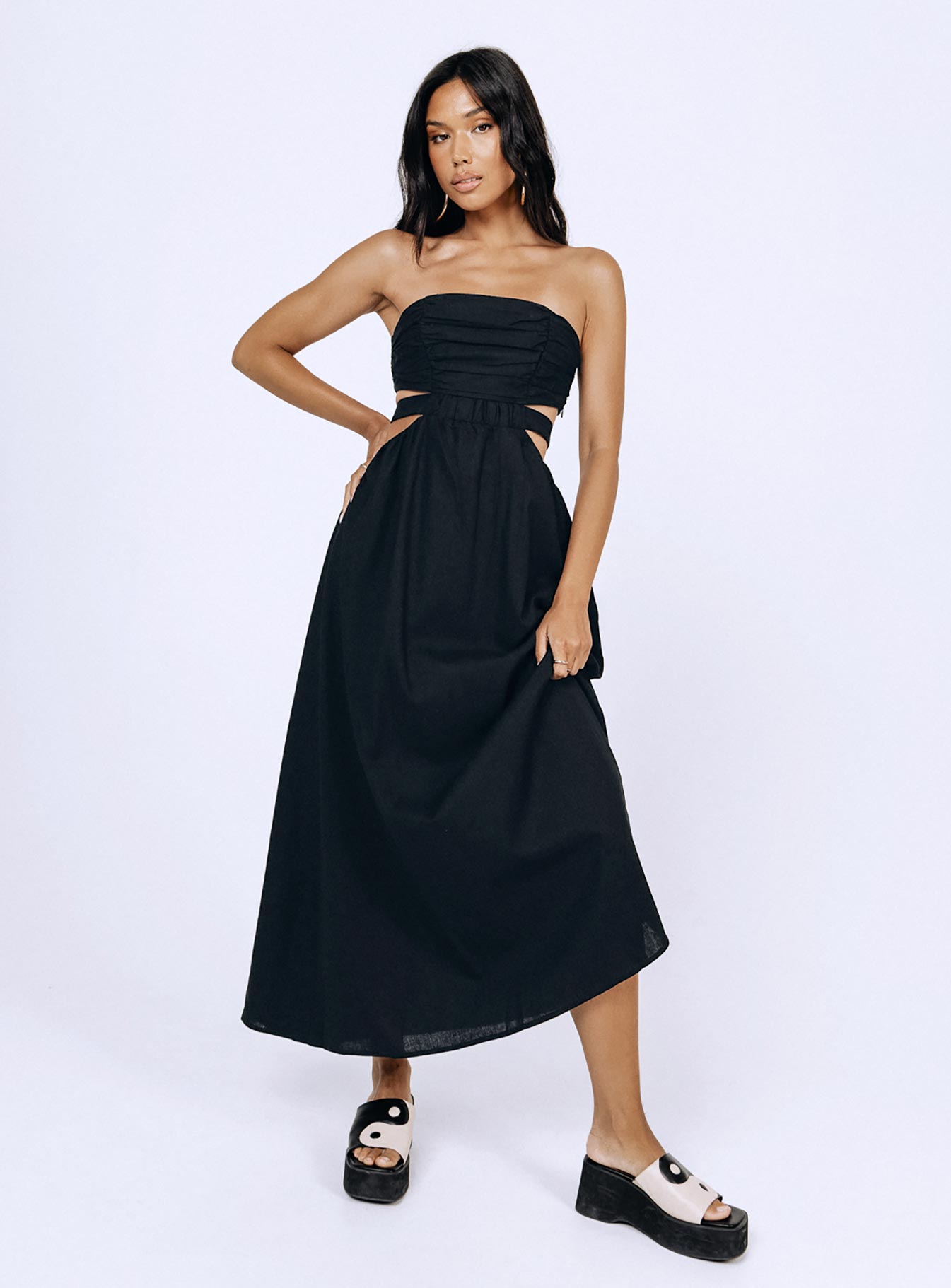 Kat Maxi Dress Black-Heyiad