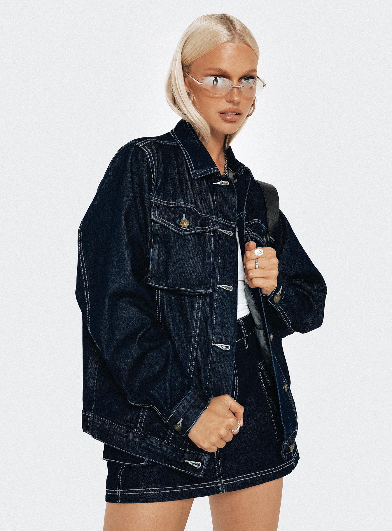 Junie Denim Jacket Indigo-Heyiad