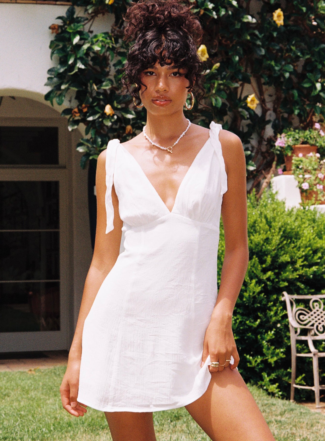 Island Time Mini Dress White-Heyiad