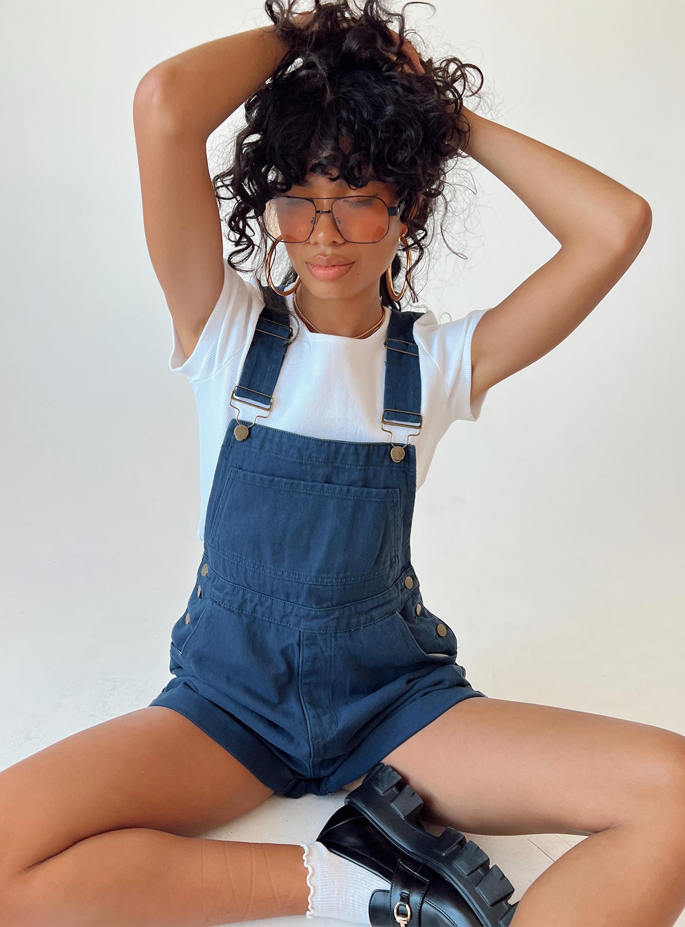 Kacey Overalls Navy-Heyiad