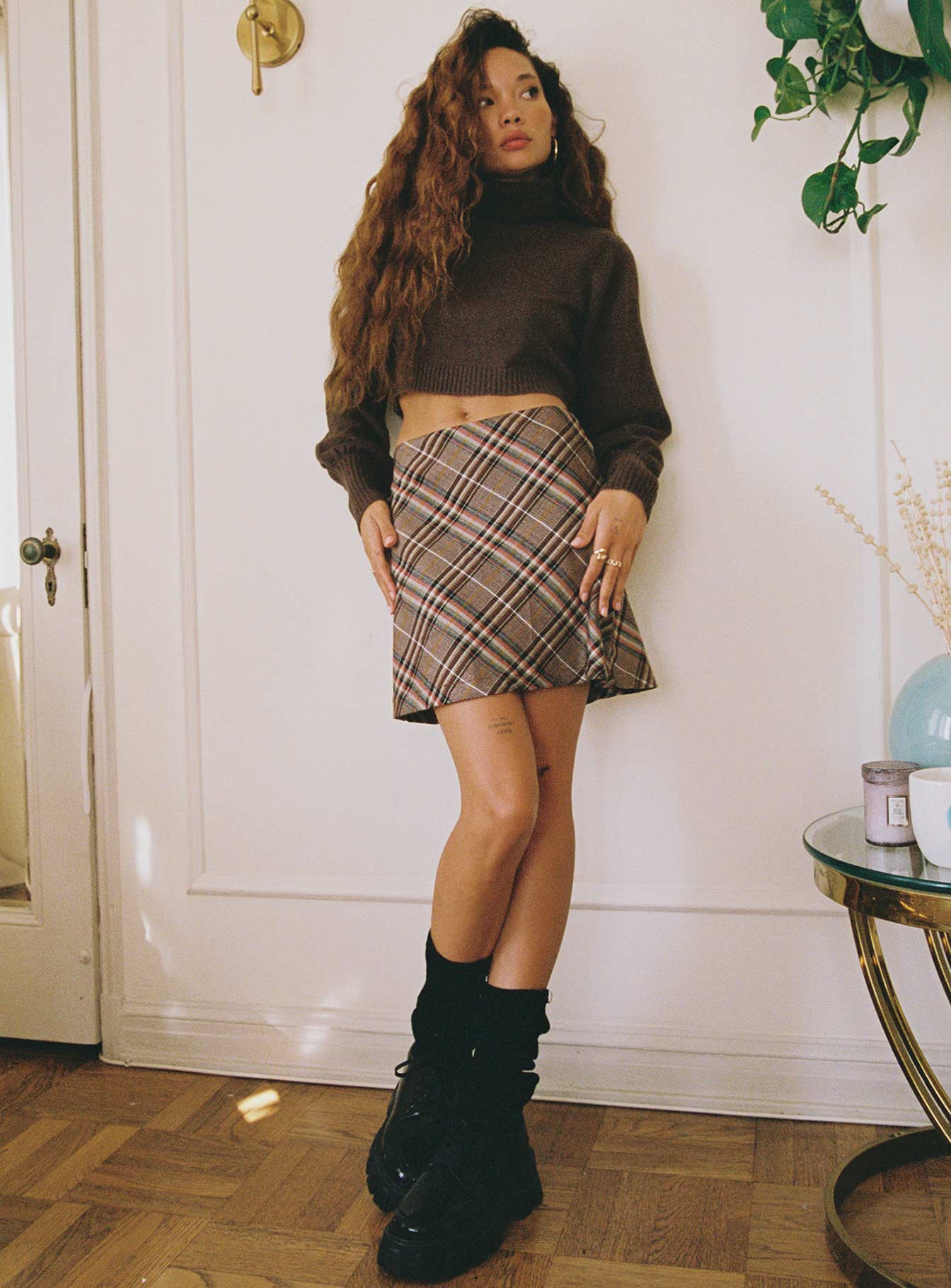 Darwin Mini Skirt Brown multi-Heyiad