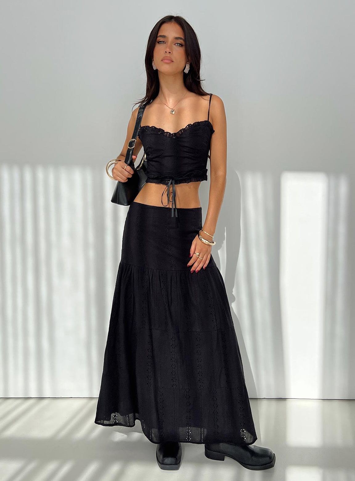 Jackstone Broderie Set Black-Heyiad