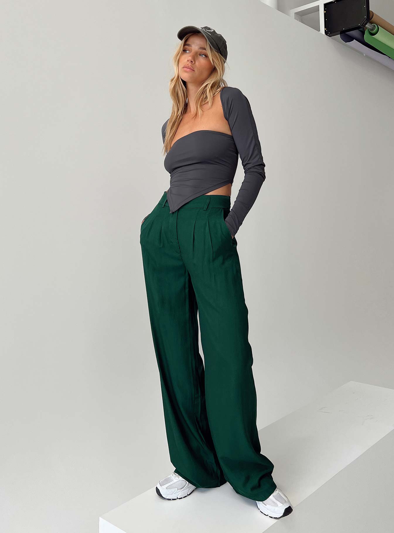Kacey Pants Forest Green-Heyiad