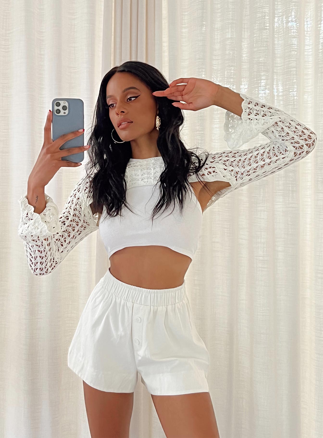 Day Dream Shorts White-Heyiad