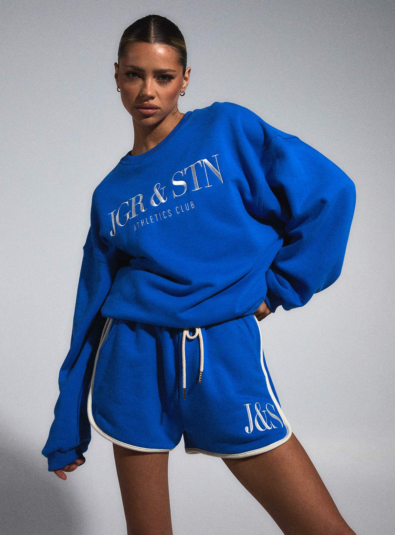 JGR & STN Mode Retro Shorts Blue-Heyiad
