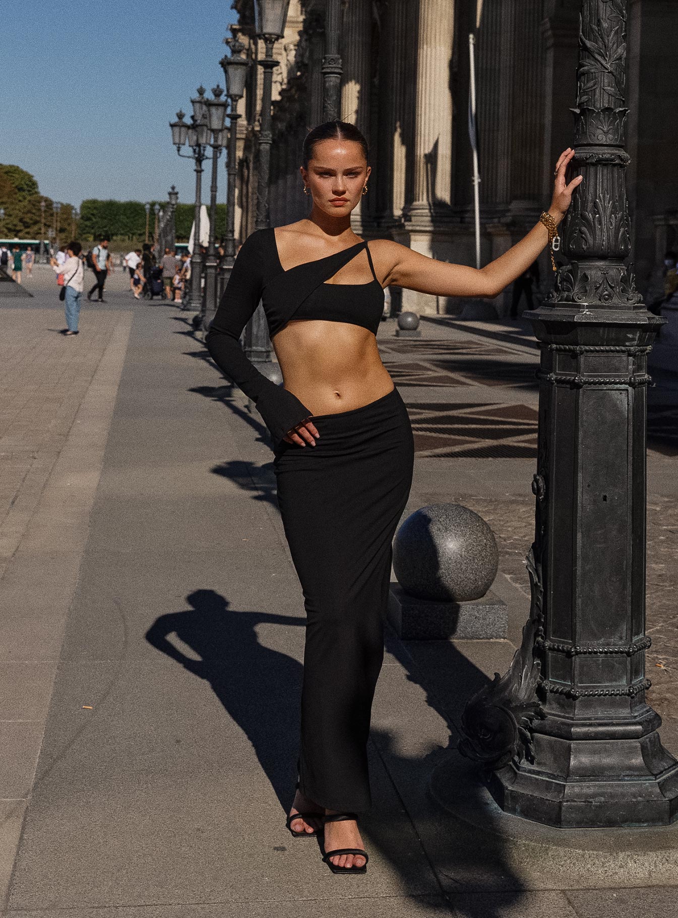 JGR & STN Eve Maxi Skirt Black-Heyiad