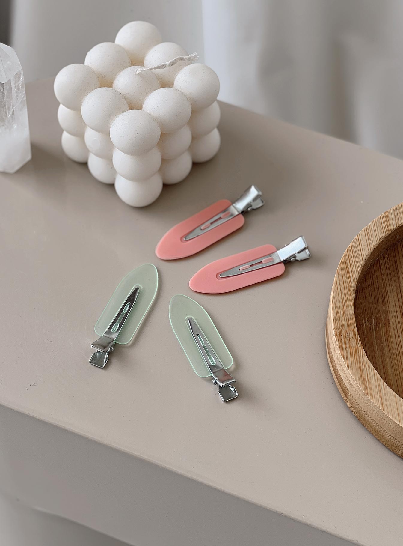 Cotton Candy Clips Pink / Green-Heyiad