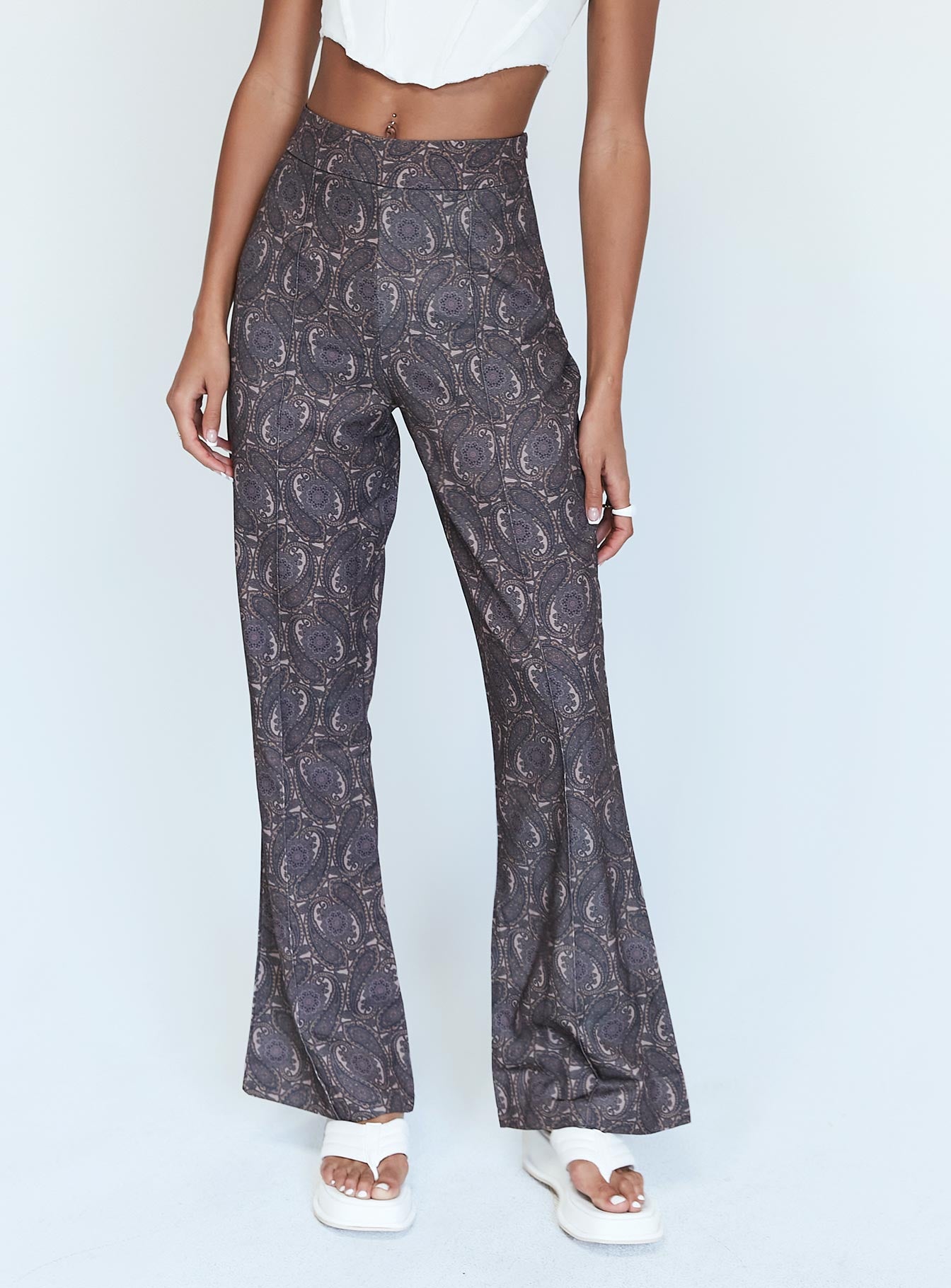 Jensen Paisely Pants Brown-Heyiad