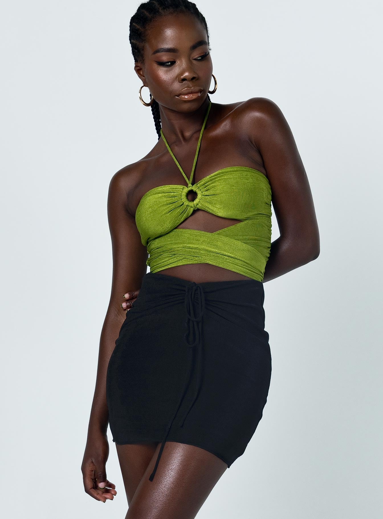 Jester Mini Skirt Black-Heyiad