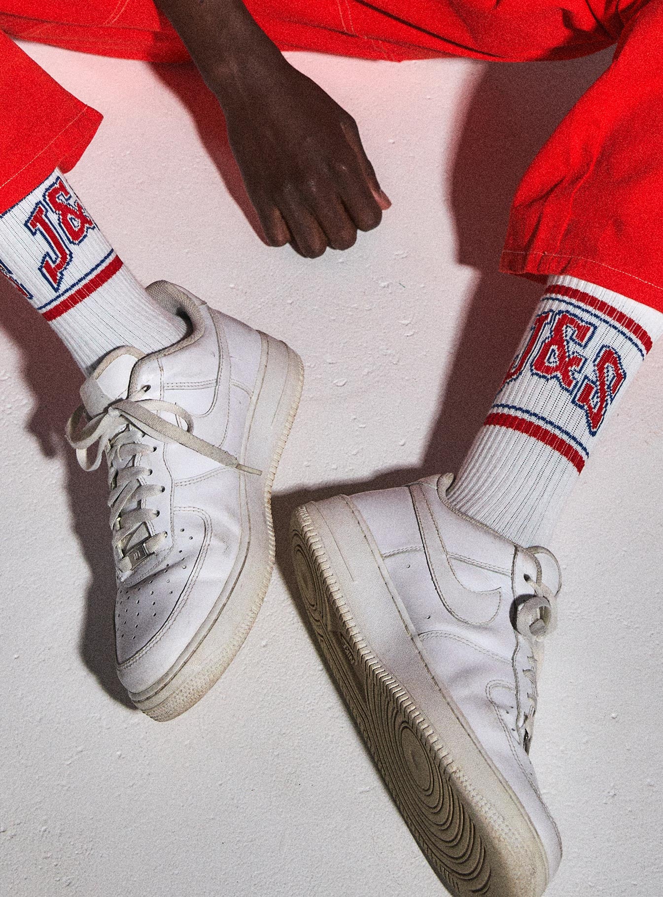 JGR & STN Double Play Socks White/Red-Heyiad