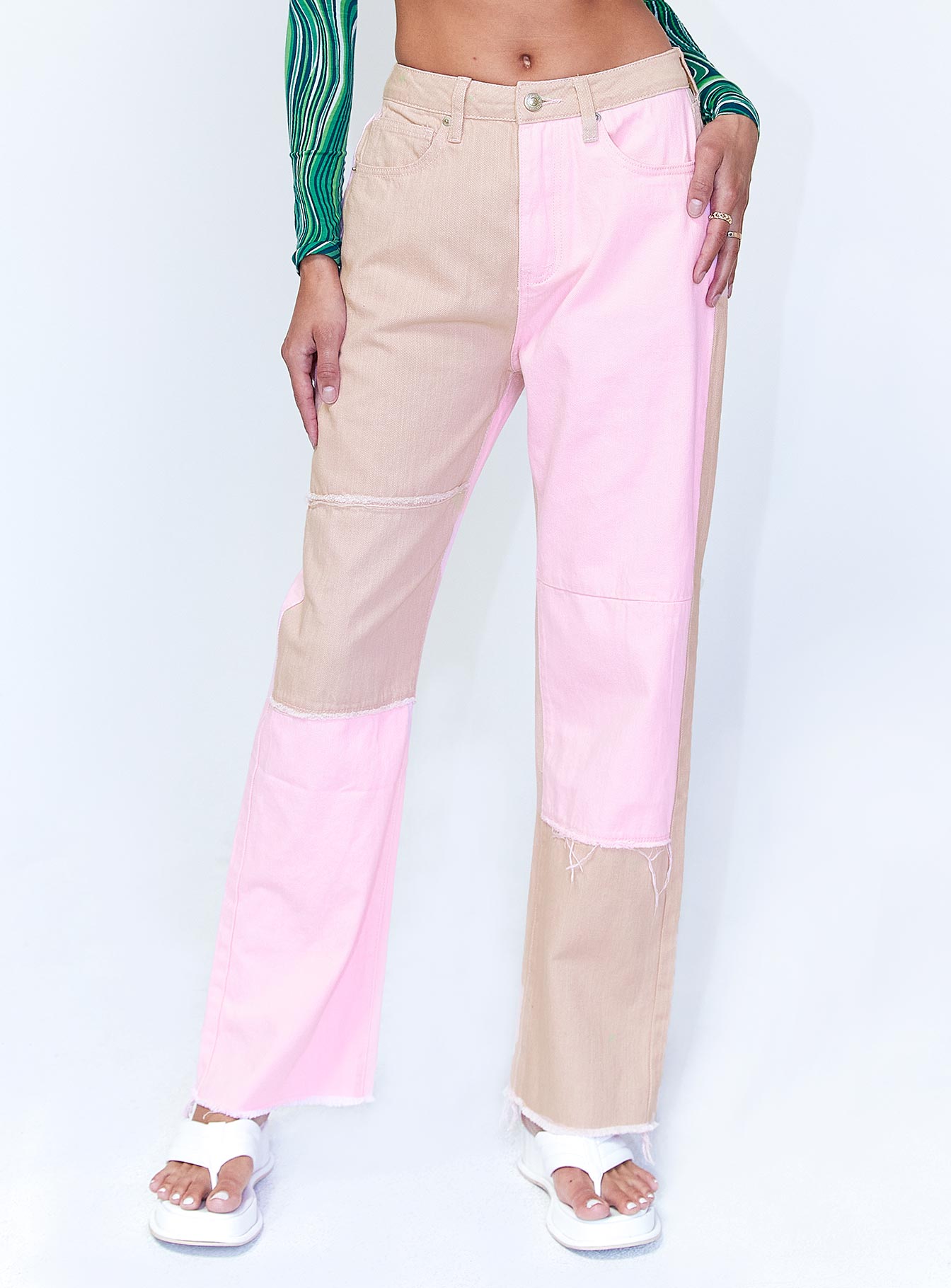 Kaisha Denim Jeans Pink-Heyiad