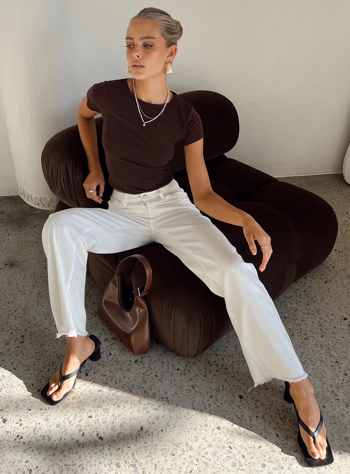 Kalinda Denim Jeans White-Heyiad