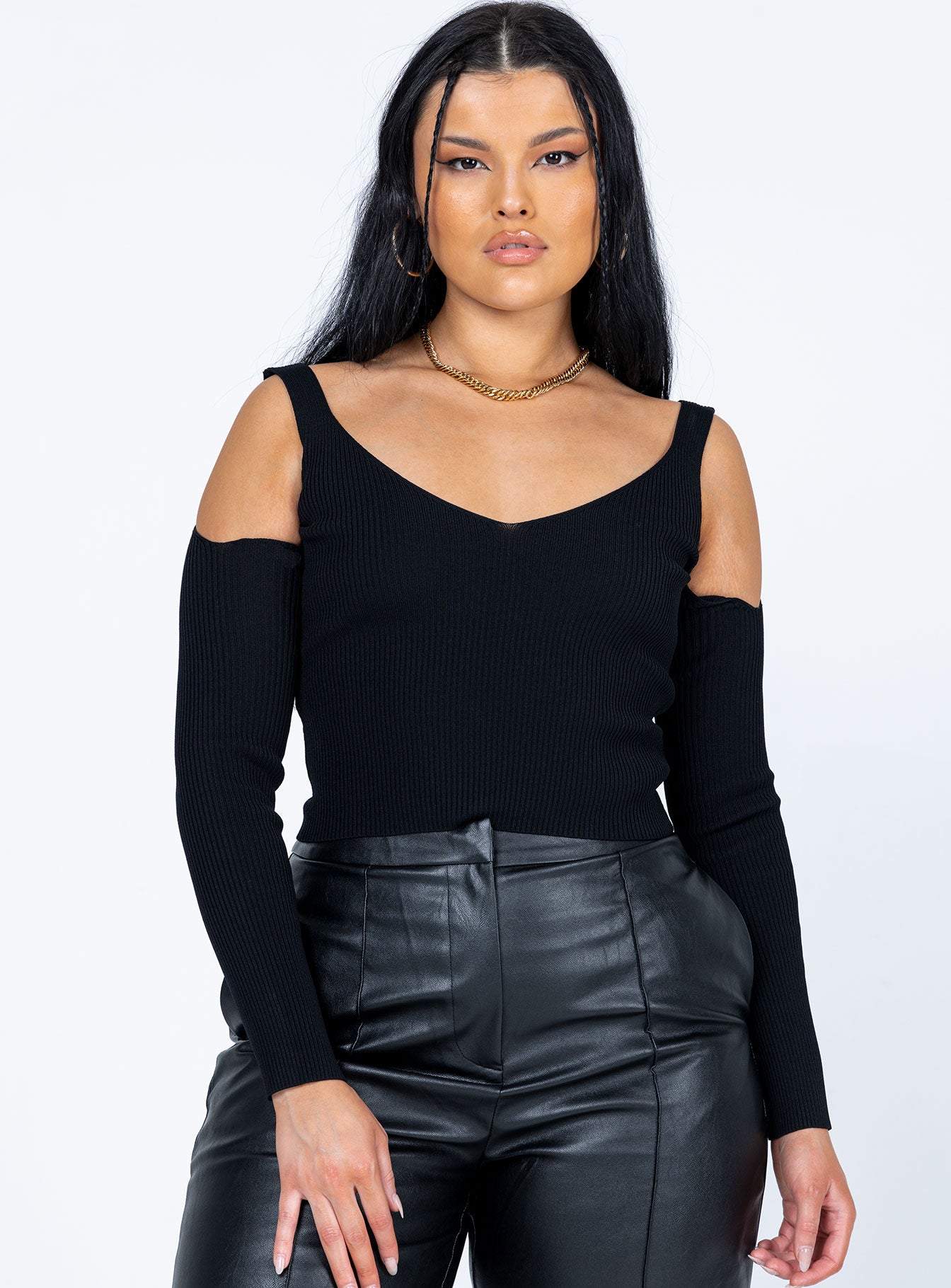 Kadence Long Sleeve Top Black-Heyiad