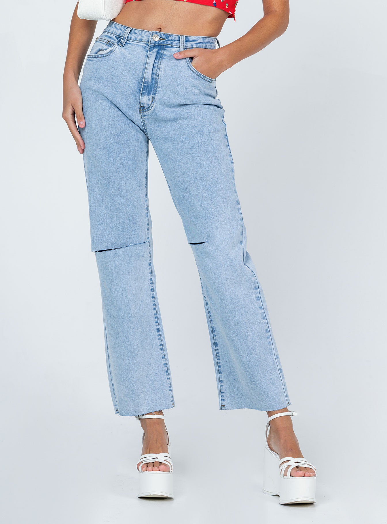 Daysia Lightwash Denim Jeans-Heyiad