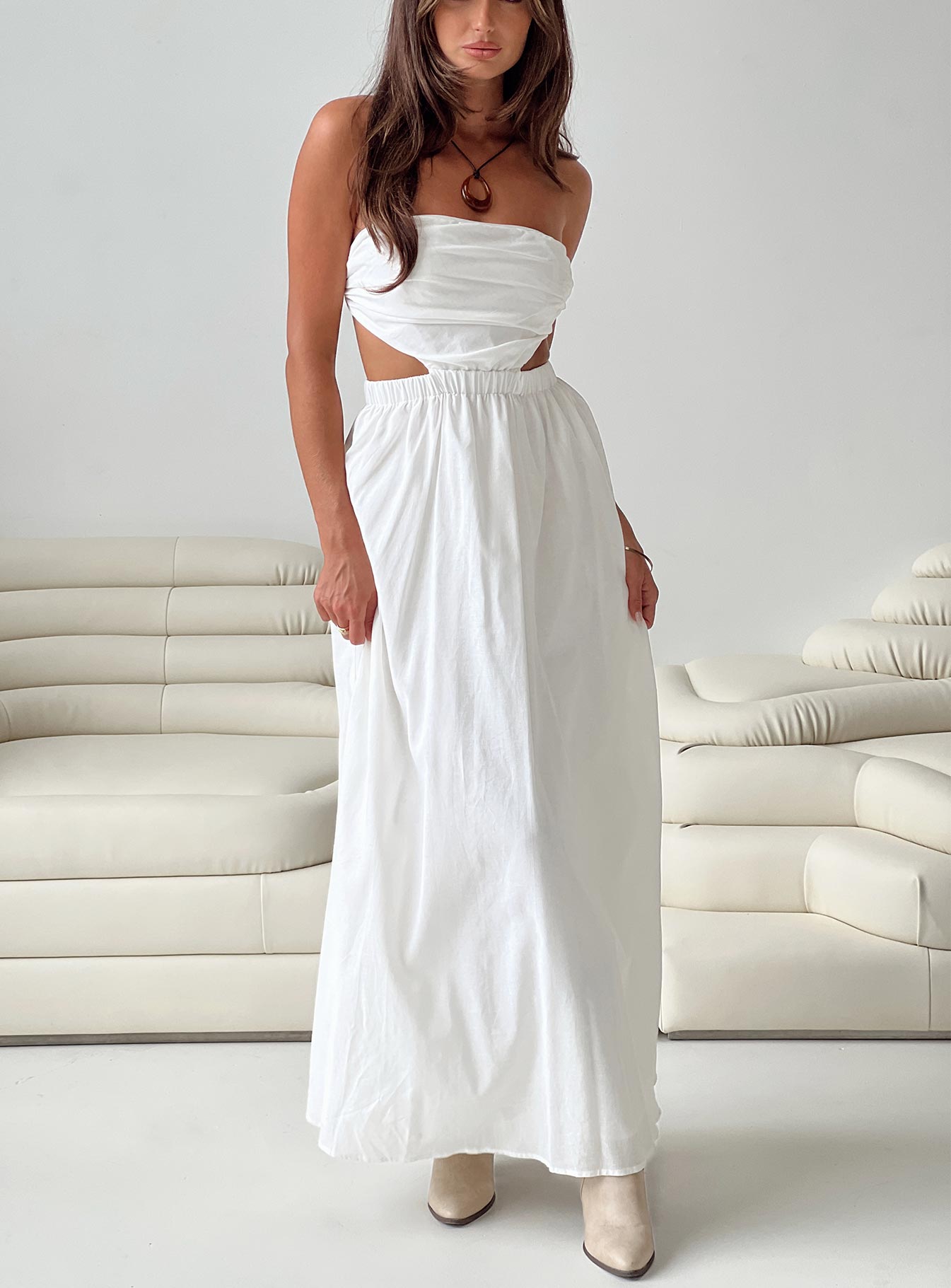 Jessia Maxi Dress White-Heyiad