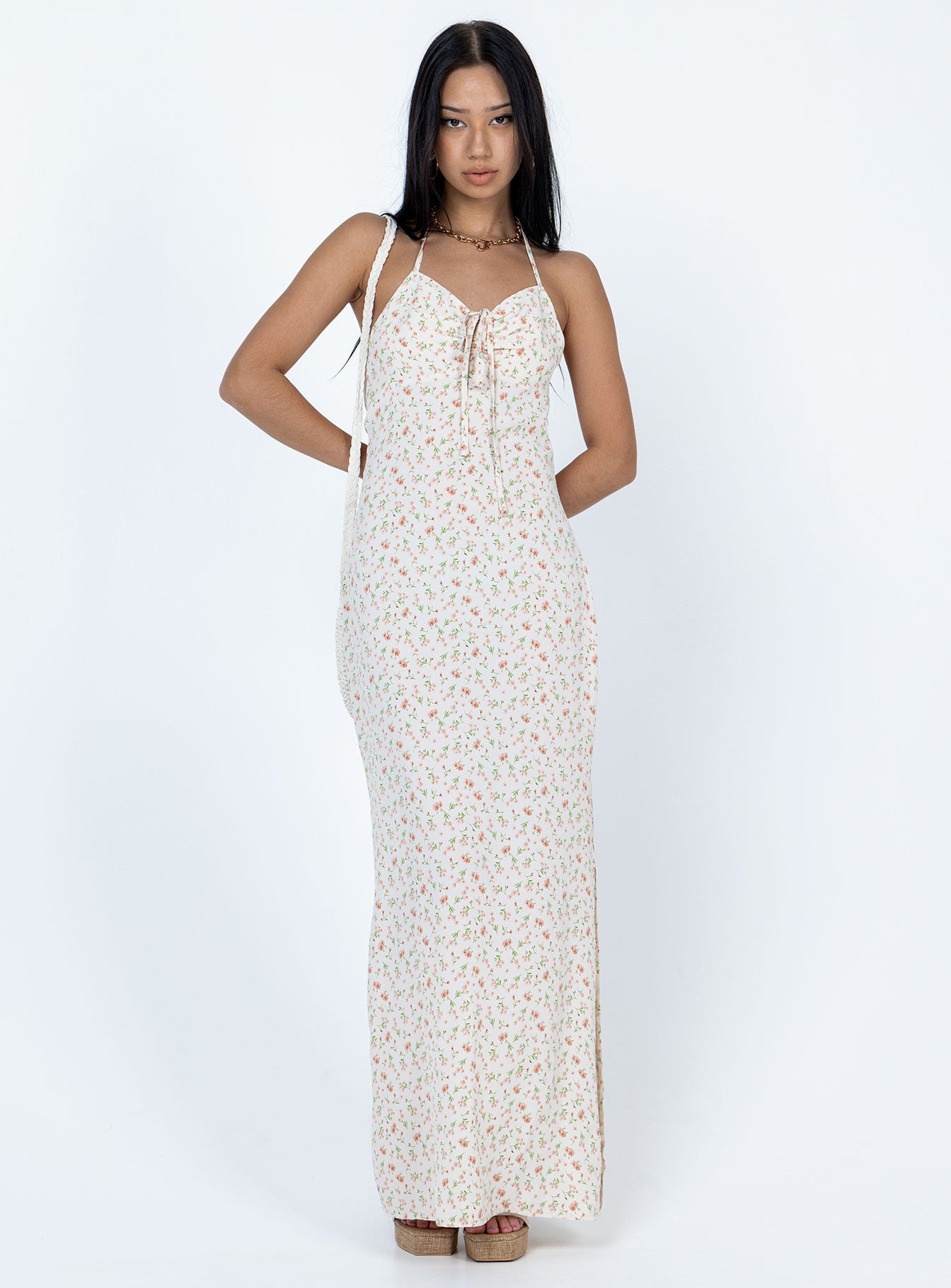 Delilah Maxi Dress White Multi-Heyiad
