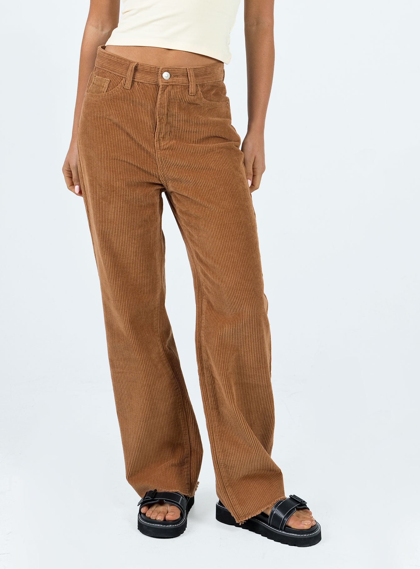 Kalinda Jeans Tan Cord-Heyiad