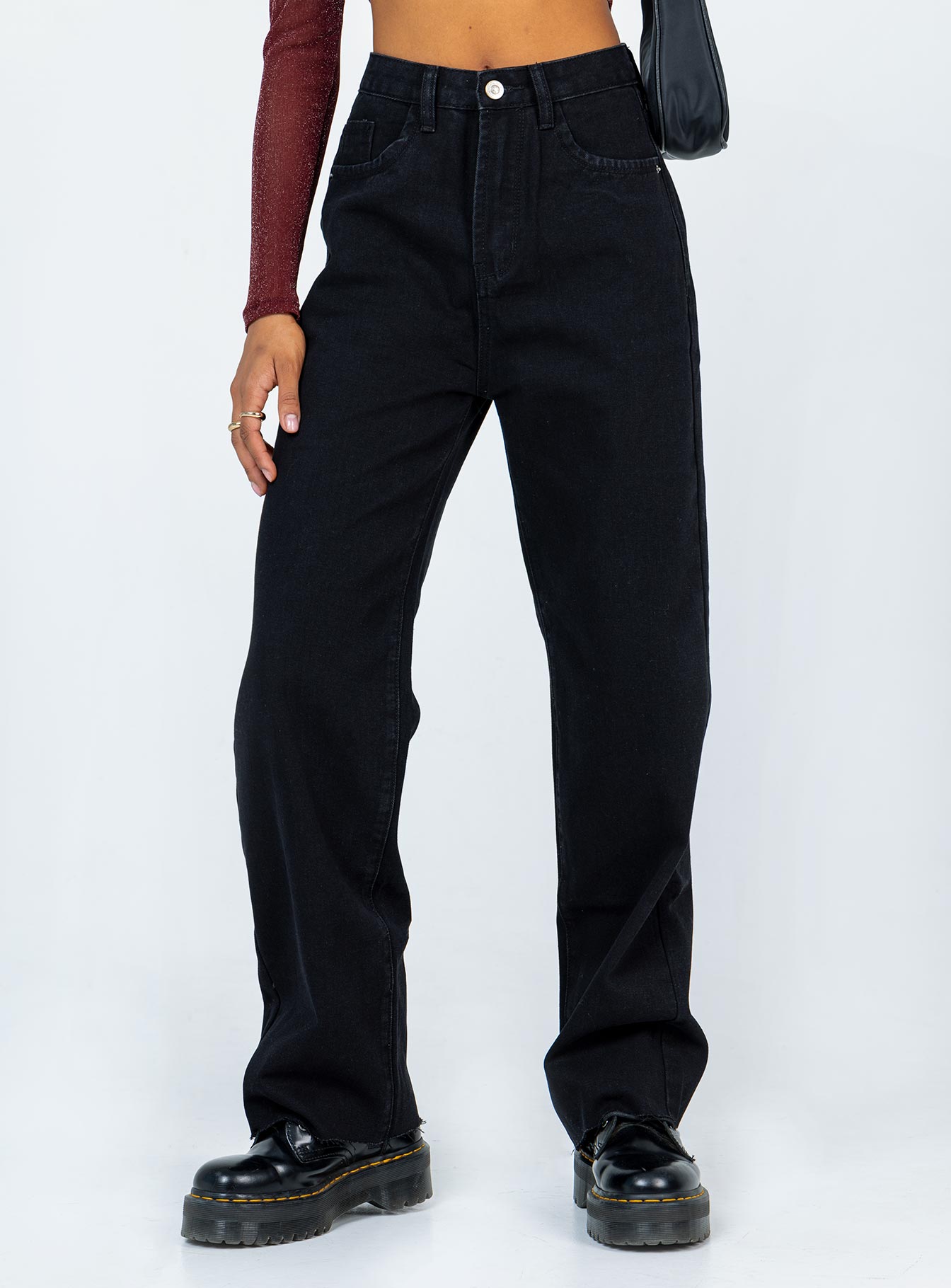 Kalinda Denim Jeans Black-Heyiad