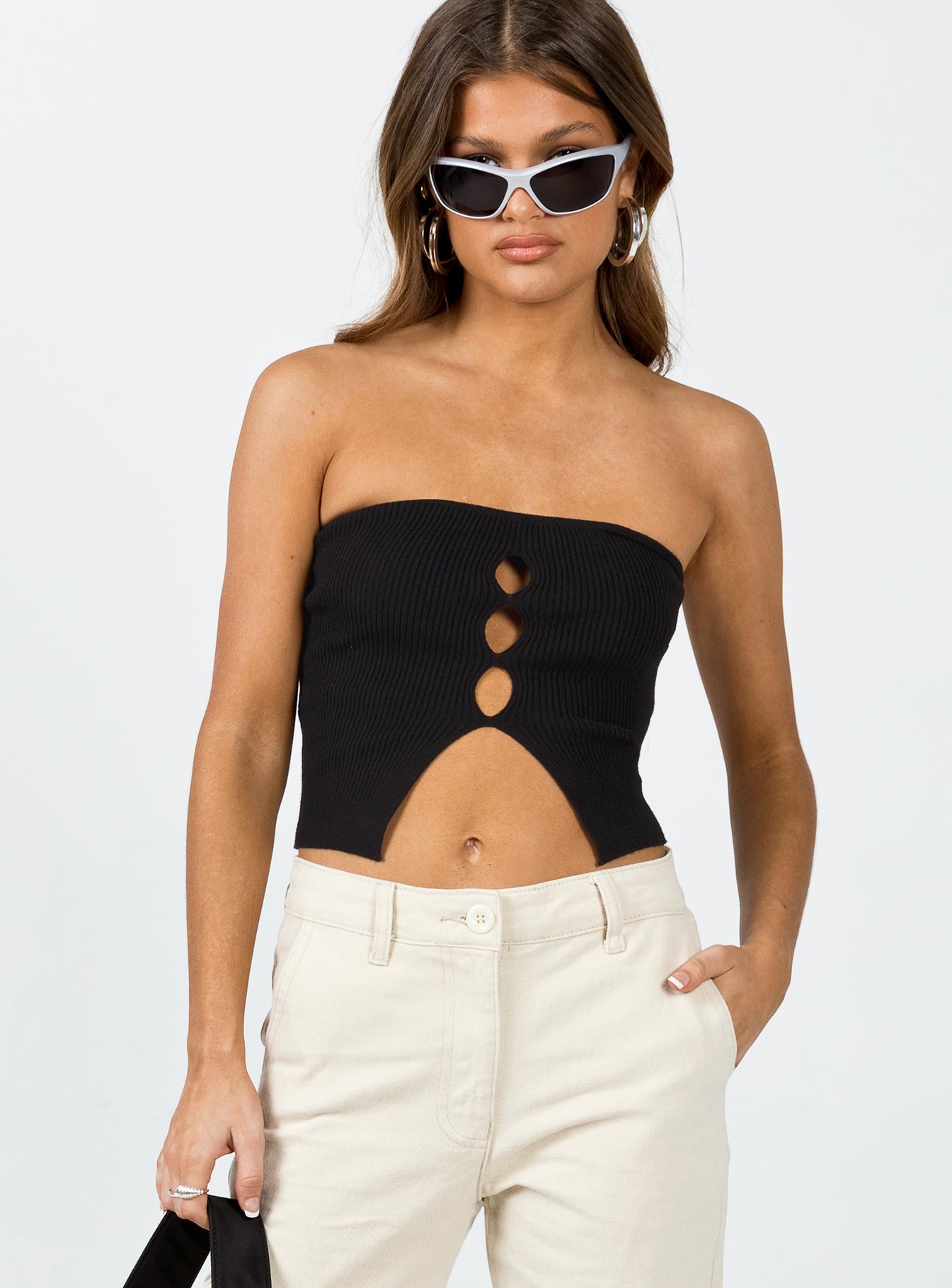Jeraldine Strapless Top Black-Heyiad