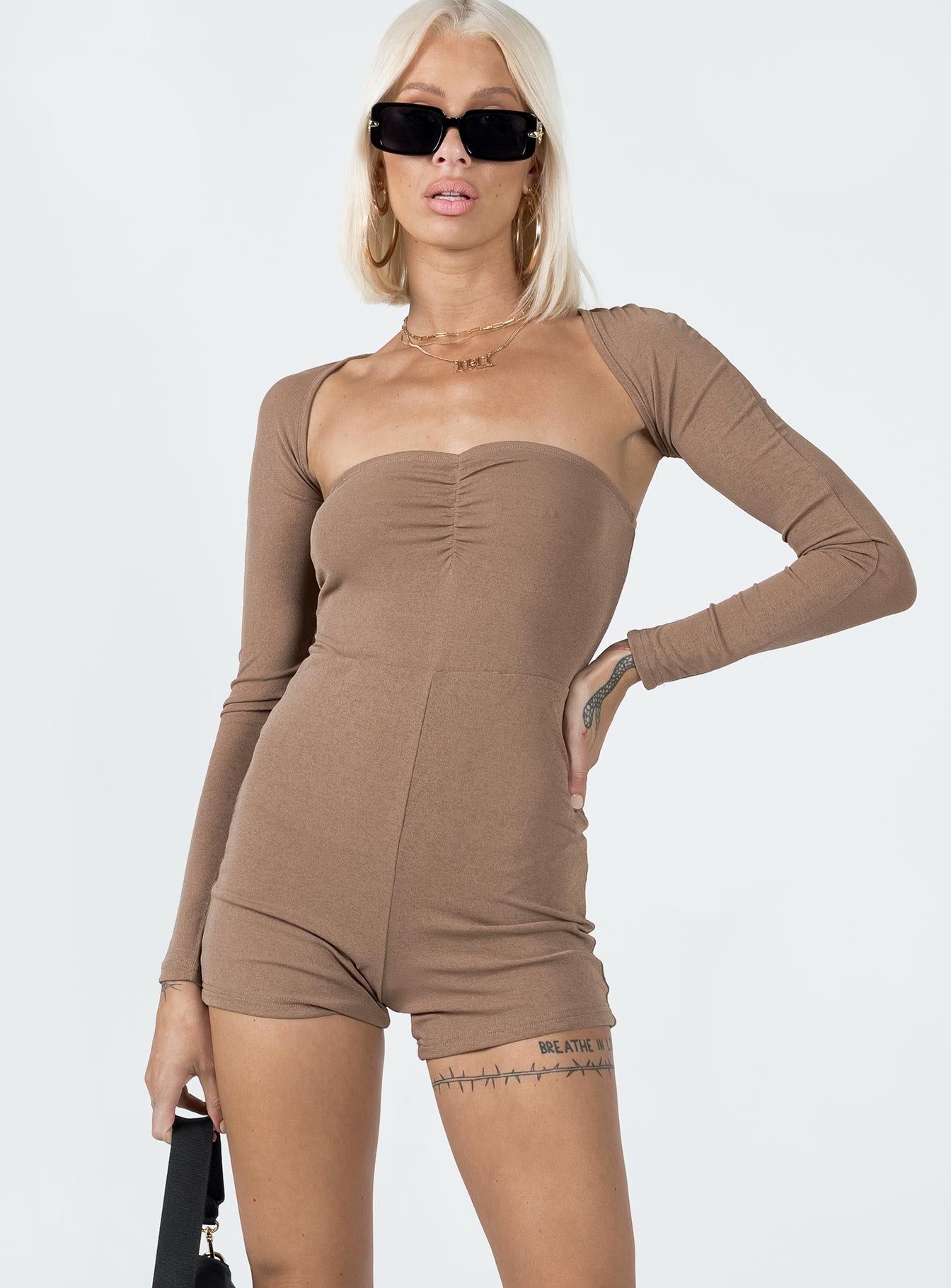 Karlie Romper Beige-Heyiad