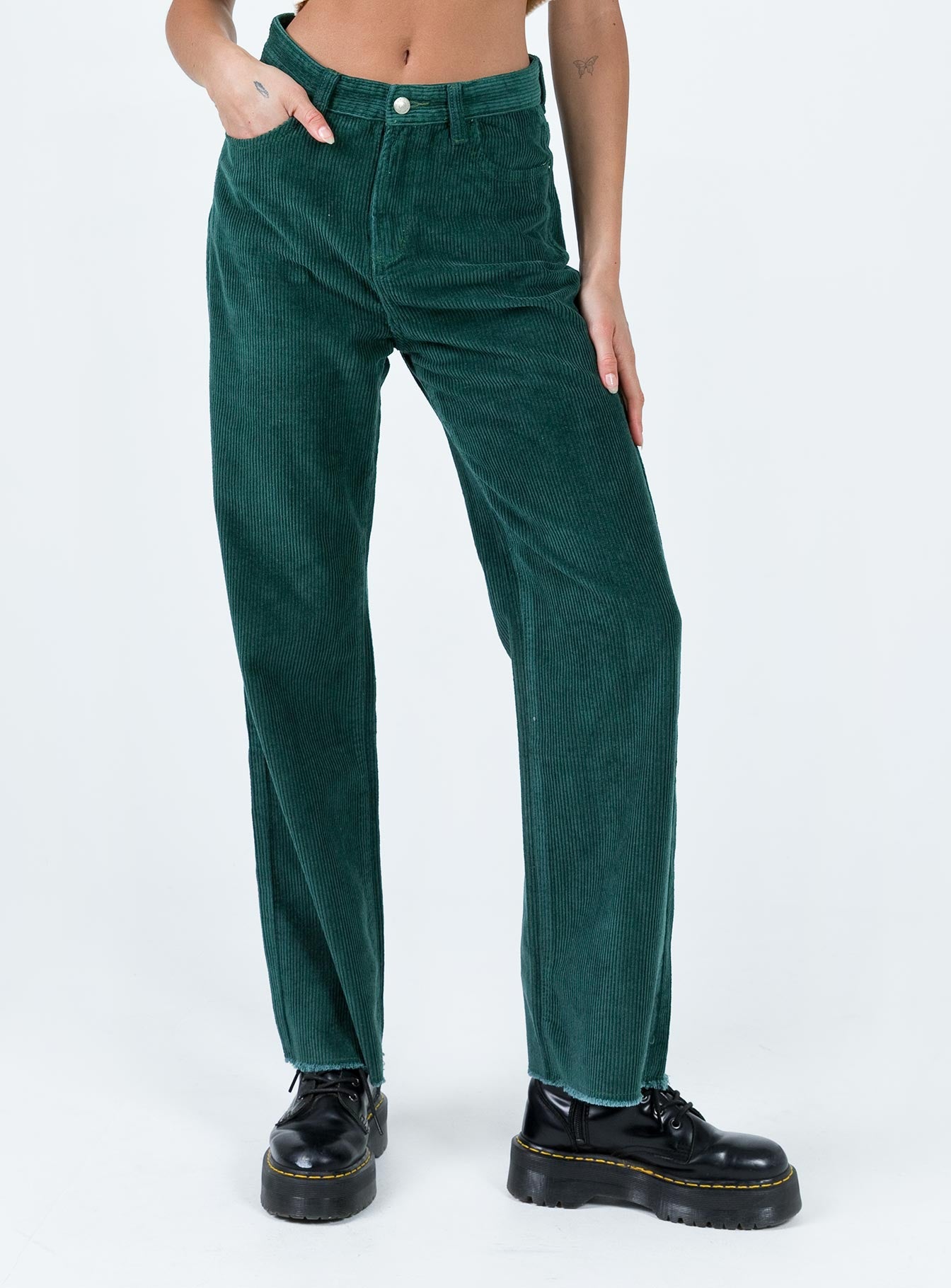 Kalinda Jeans Green Cord-Heyiad