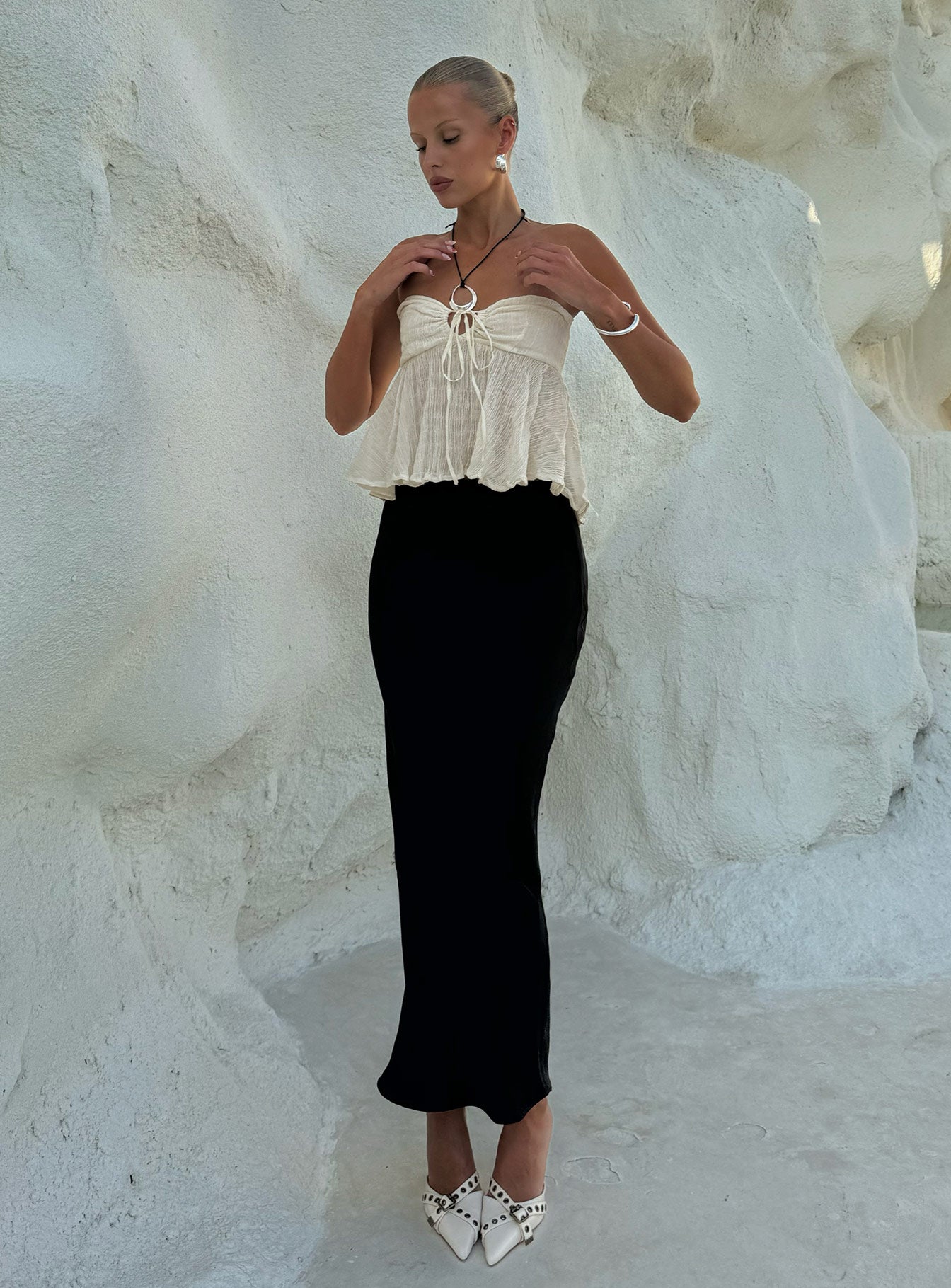 Joder Maxi Skirt Black-Heyiad