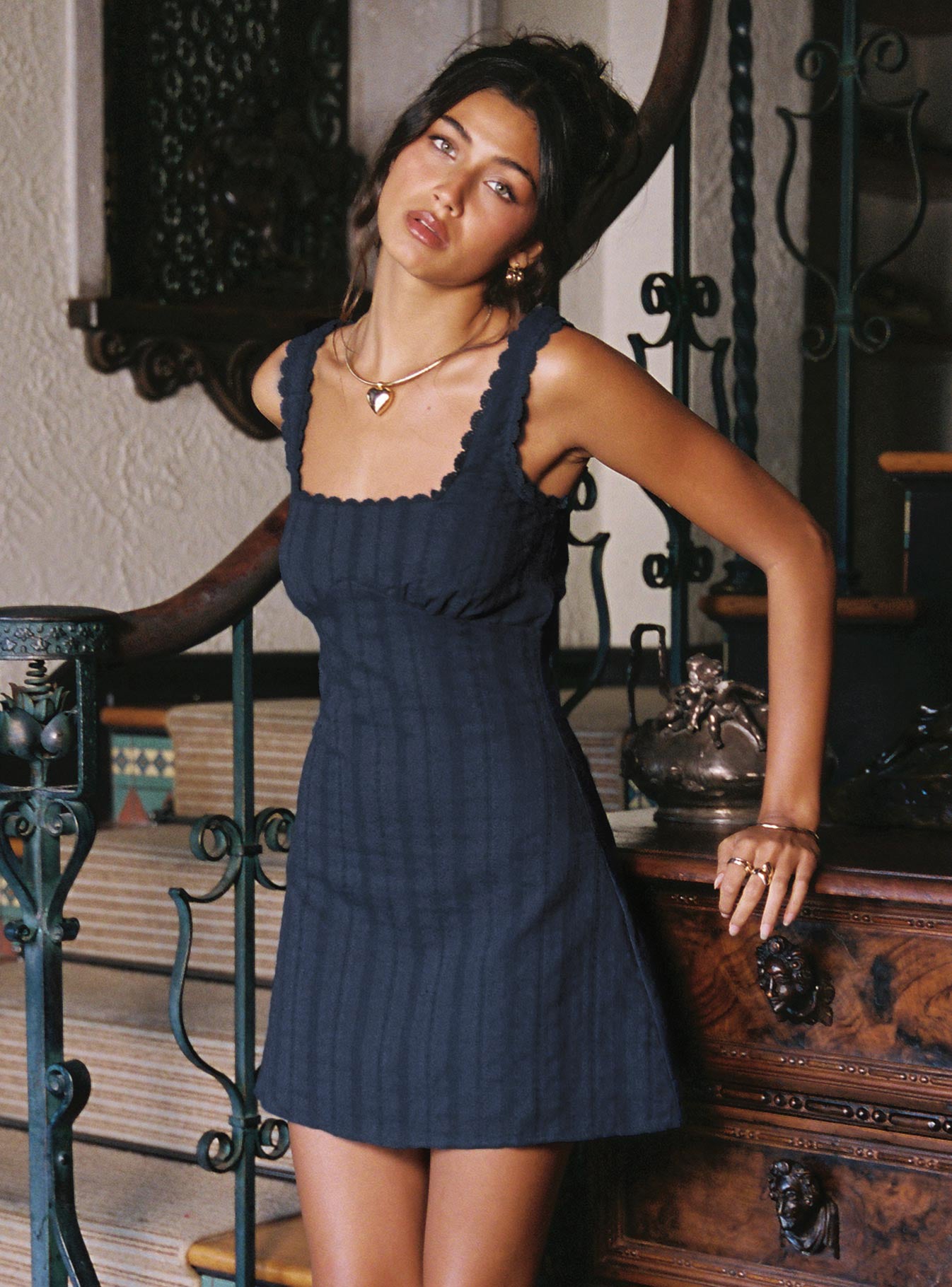 Dasha Mini Dress Navy-Heyiad