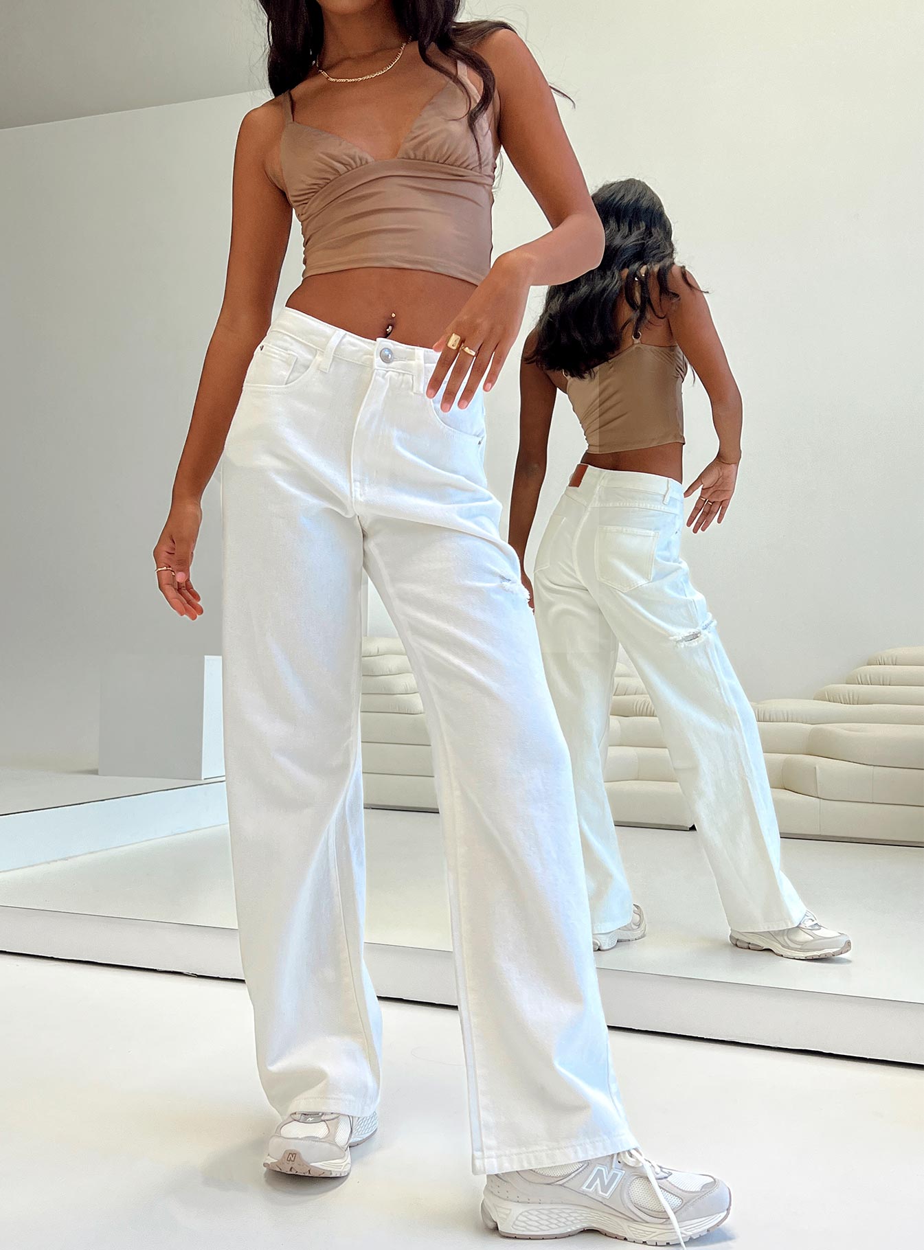 Johnston Wide Leg Jeans White-Heyiad