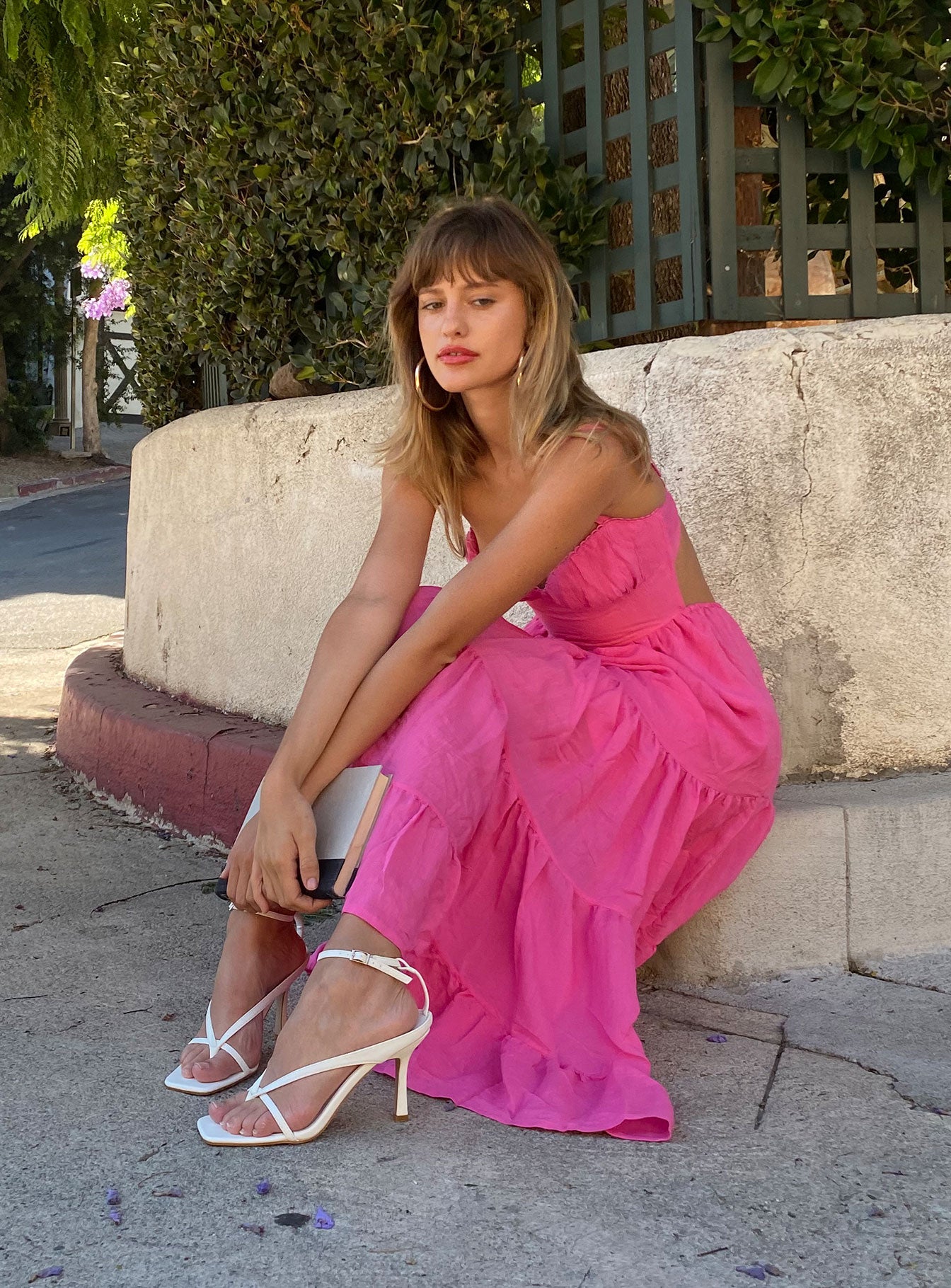 Joella Midi Dress Pink-Heyiad