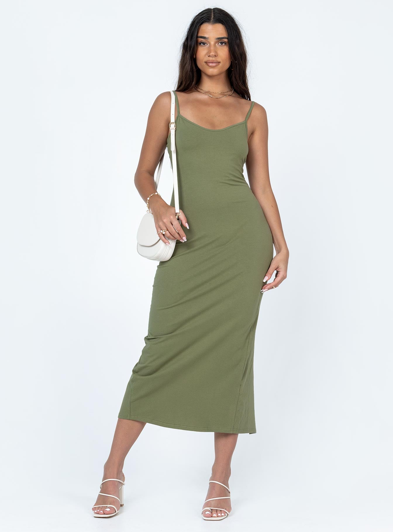 Jesy Maxi Dress Khaki-Heyiad
