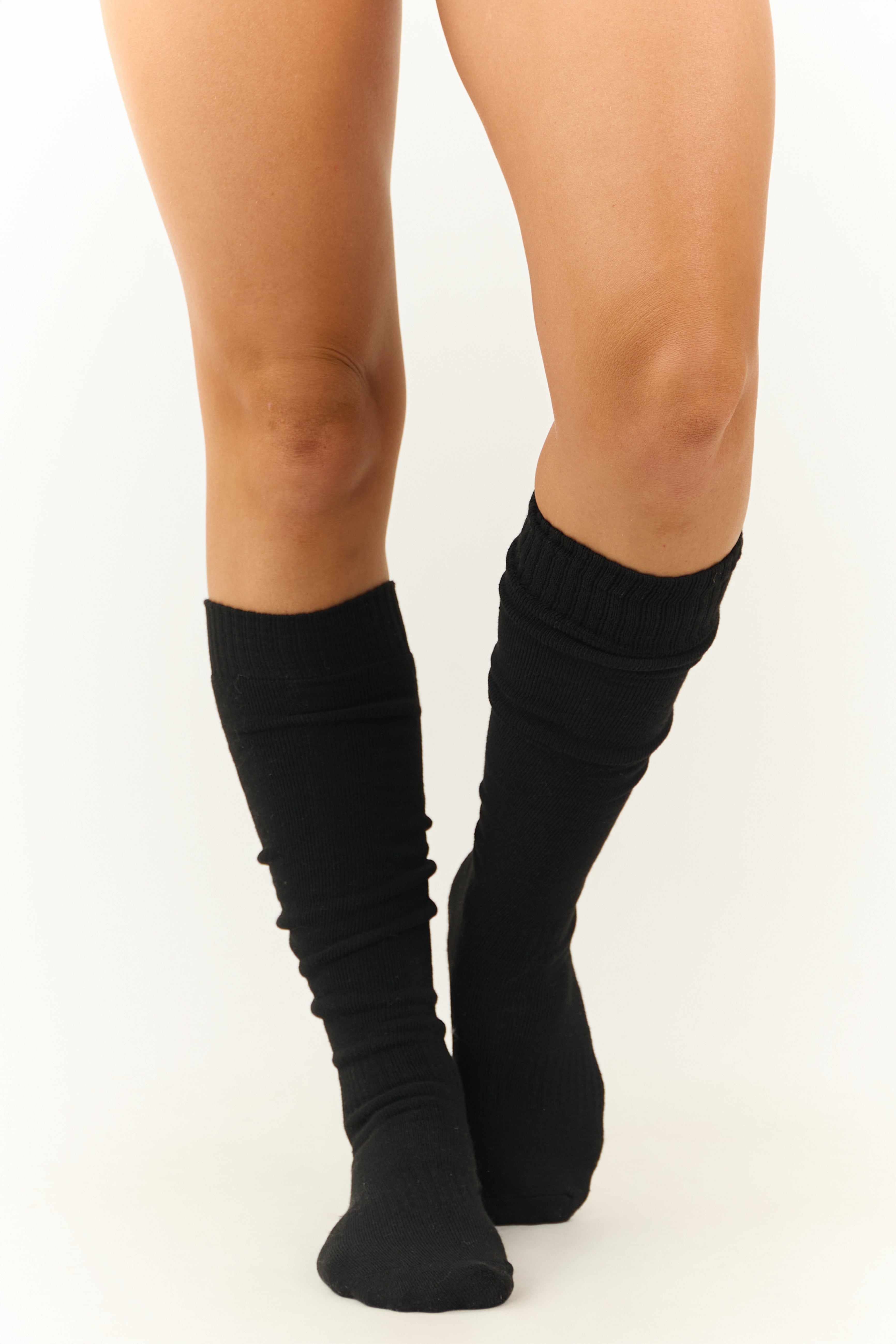 Black Soft Knee High Socks-Newayad
