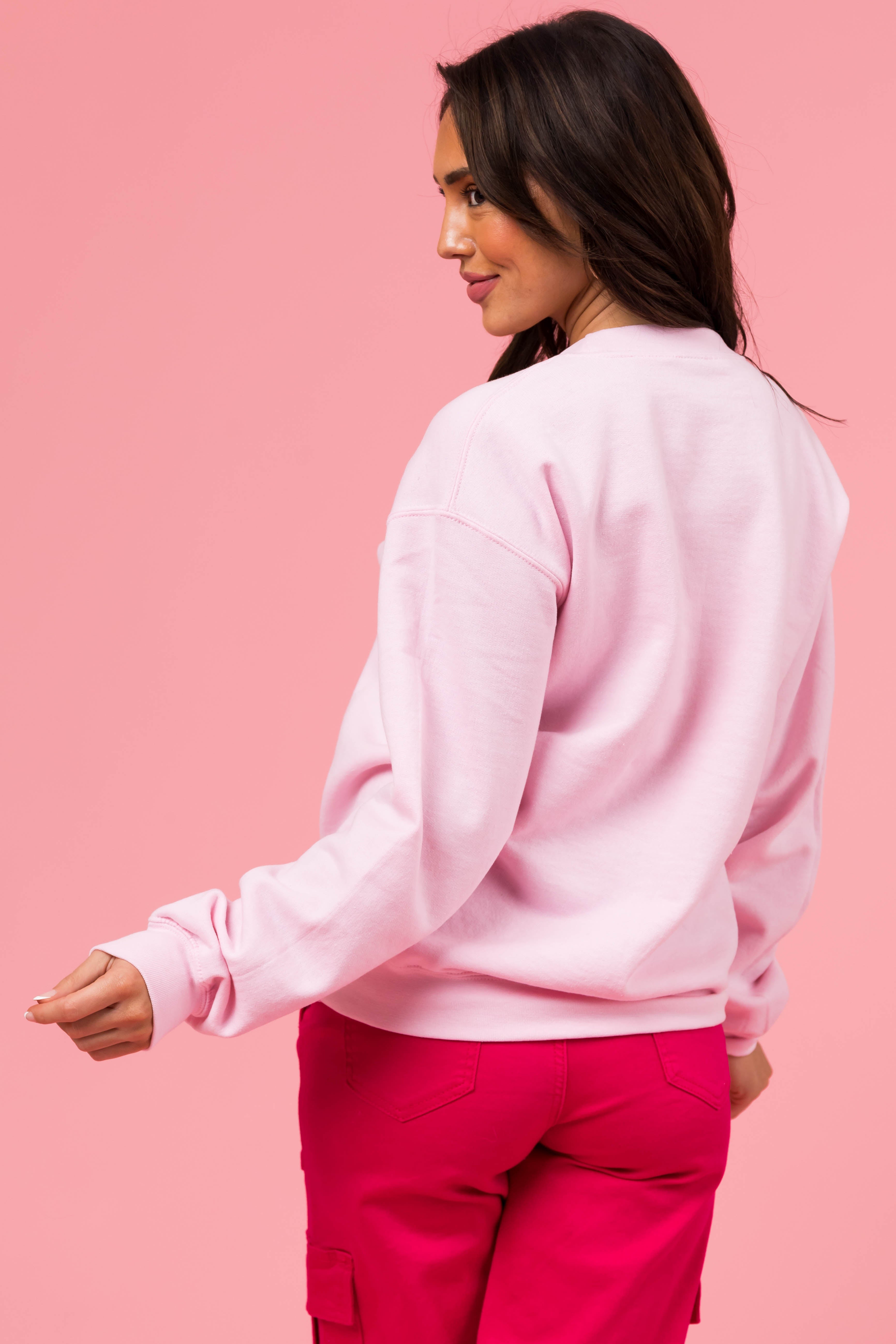 Carnation 'XOXO' Shiny Graphic Sweatshirt-Newayad