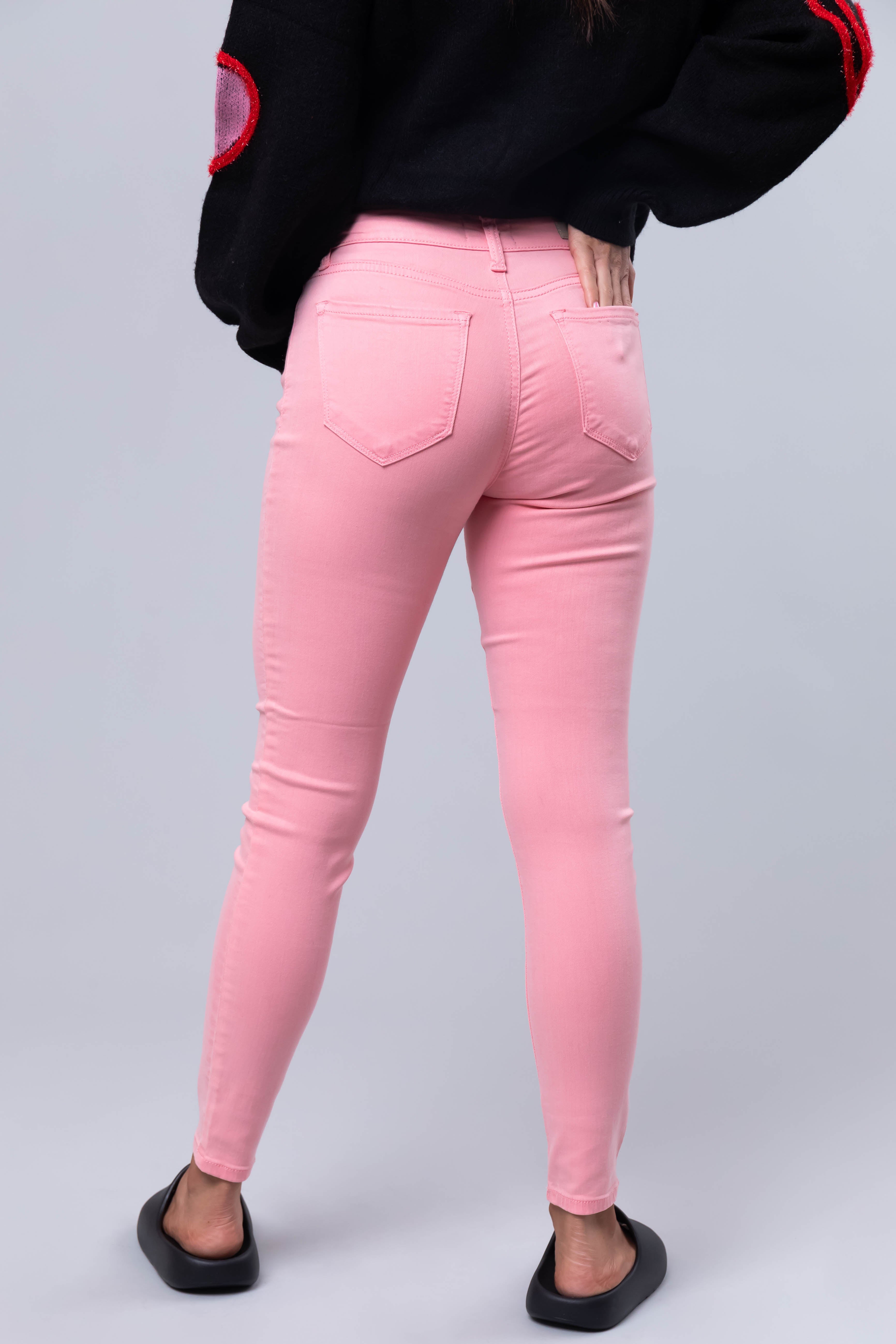 Cello Bubblegum Mid Rise Ankle Skinny Jeans-Newayad