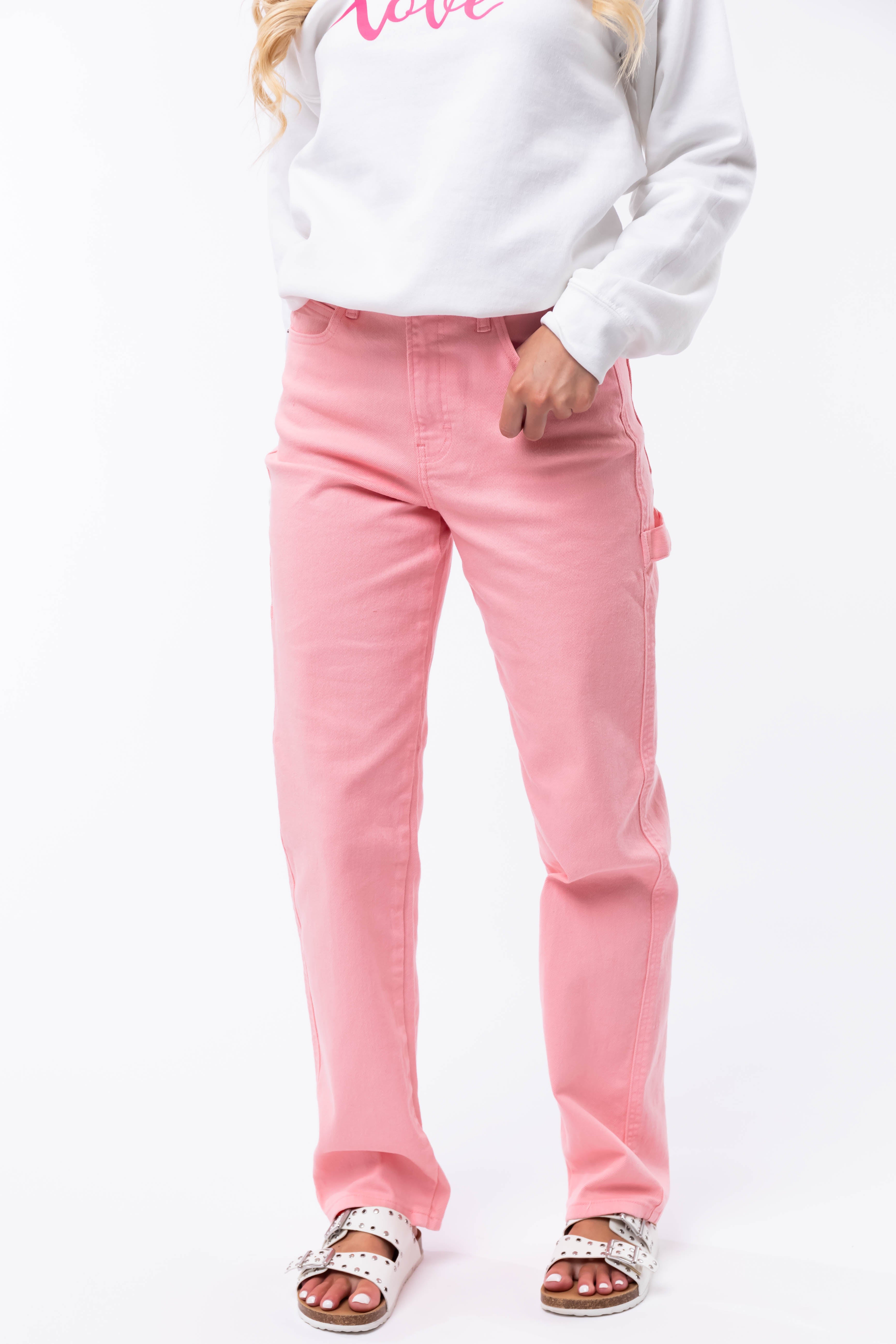 Cello Bubblegum Mid Rise Baggy Carpenter Jeans-Newayad