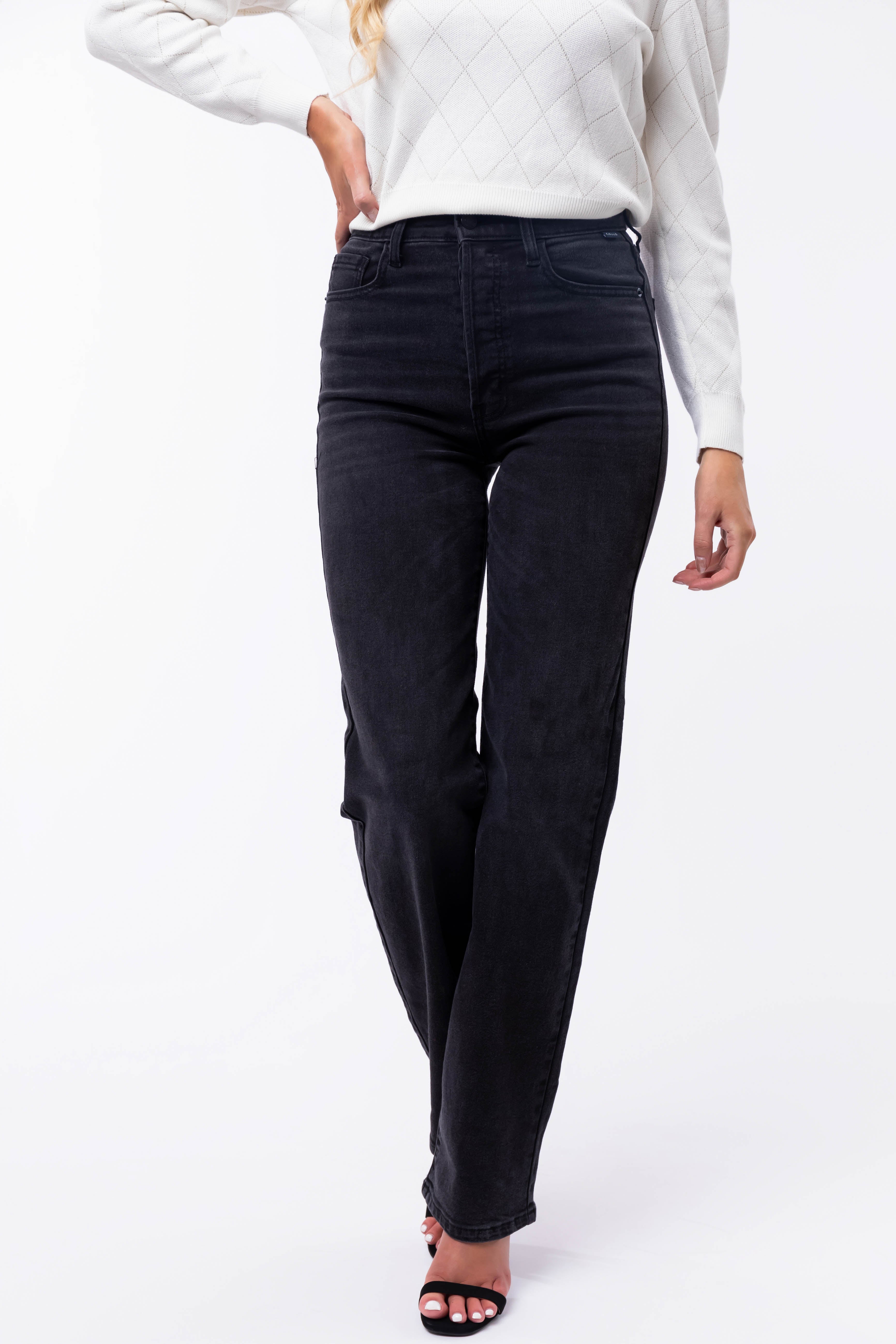 Cello Faded Black High Rise Dad Jeans-Newayad