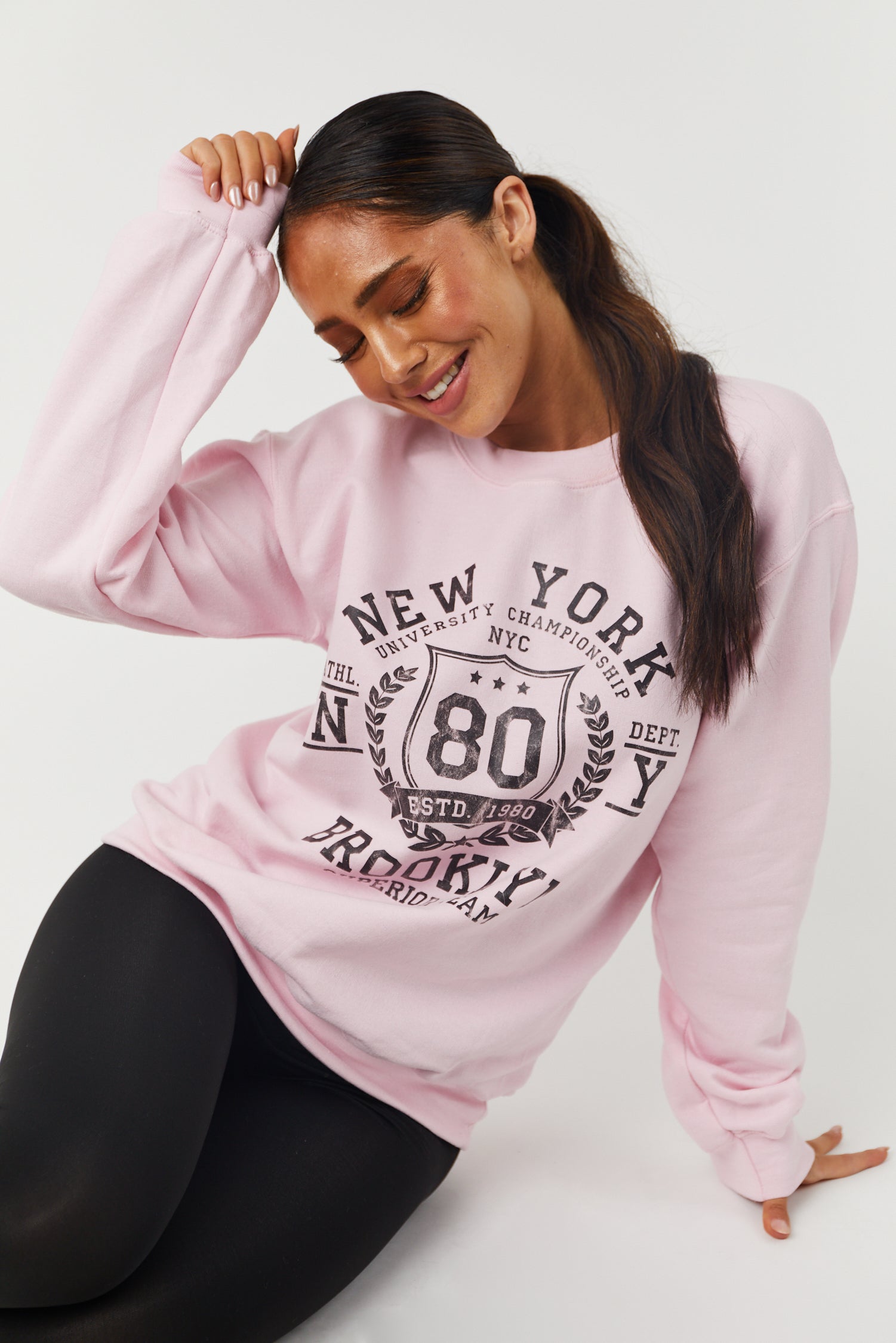 Cherry Blossom 'New York Brooklyn' Graphic Sweatshirt-Newayad