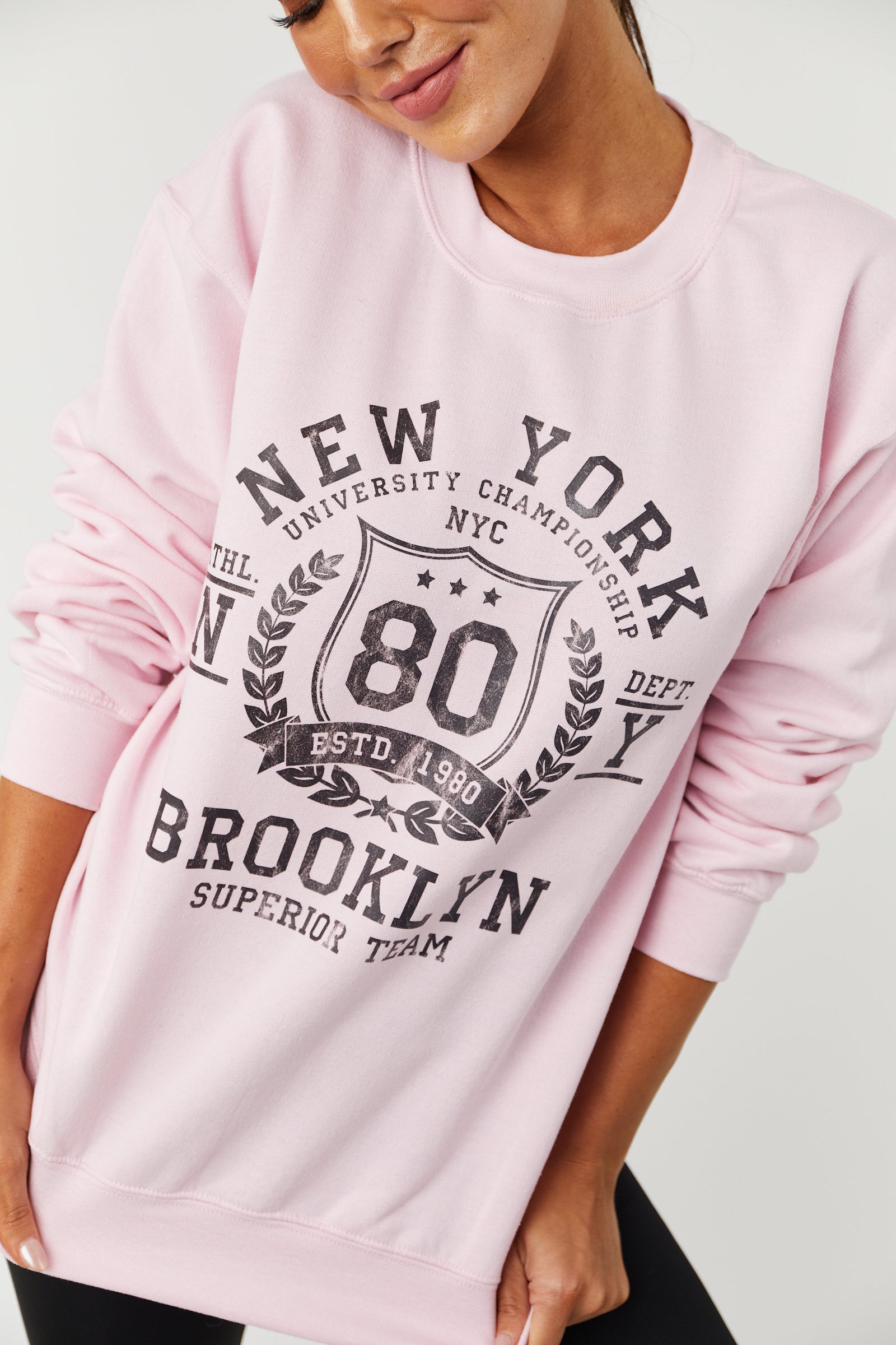 Cherry Blossom 'New York Brooklyn' Graphic Sweatshirt-Newayad