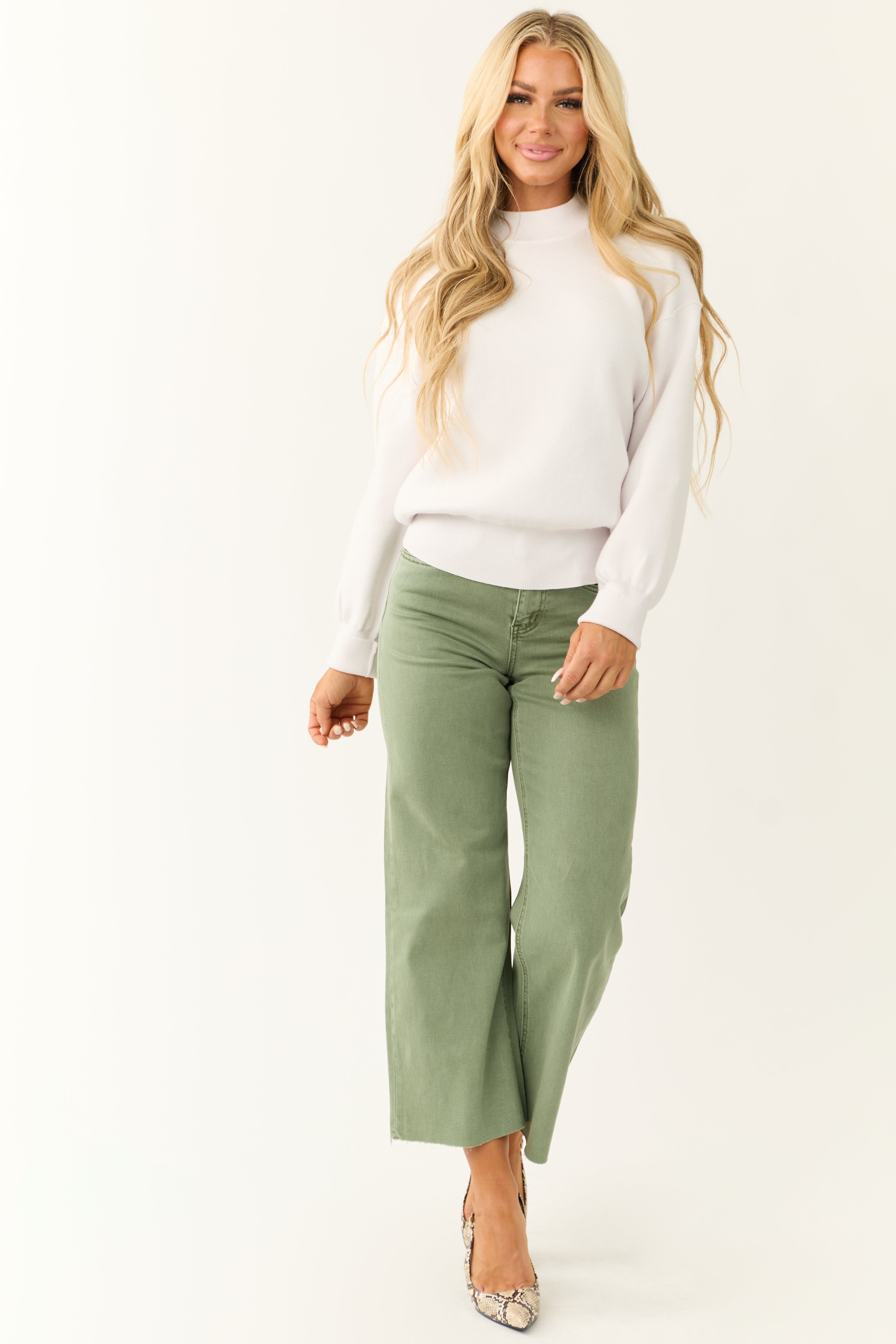 Cloud Grey Mock Neck Exposed Seam Sweater-Newayad