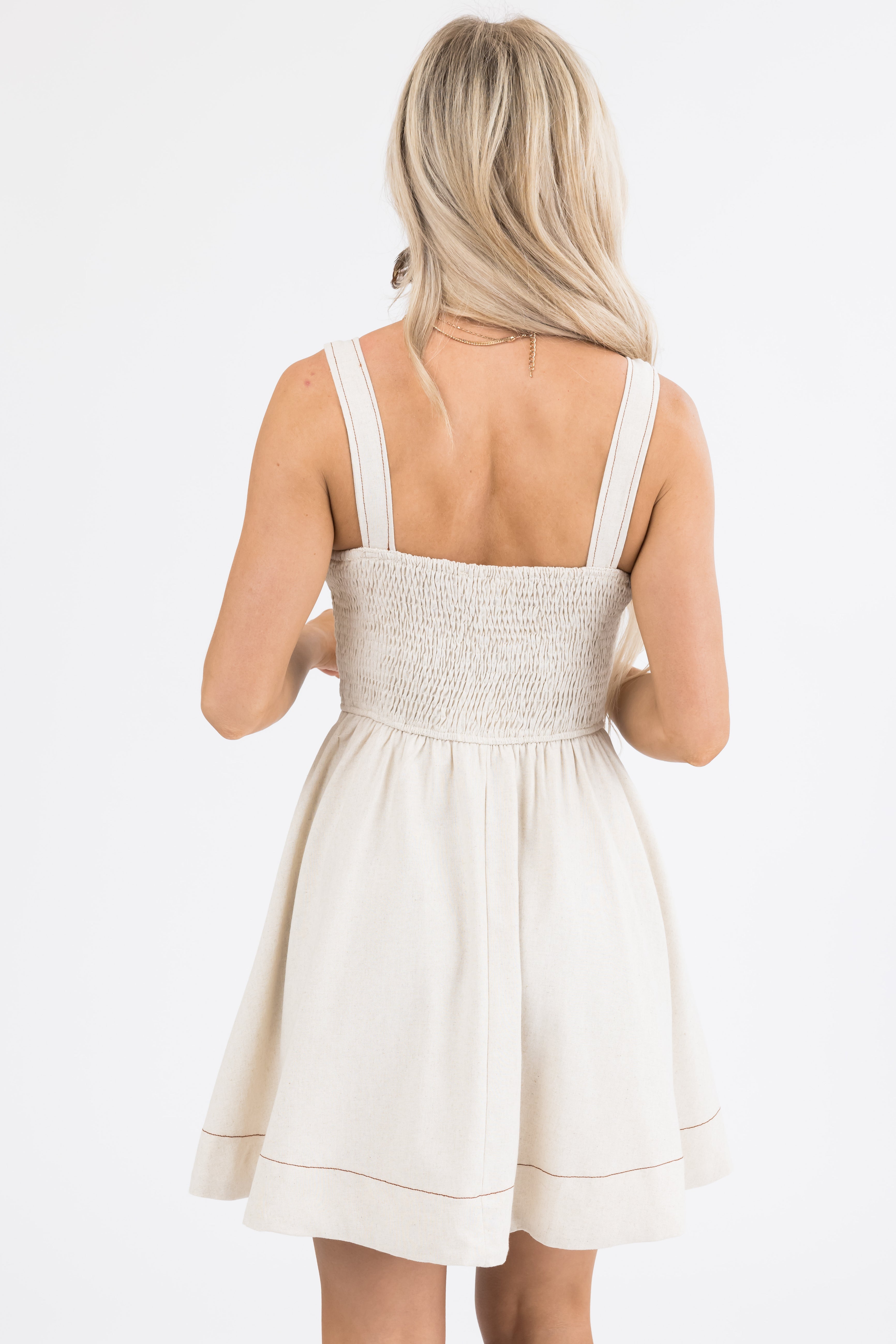 Coconut Fit and Flare Mini Dress-Newayad