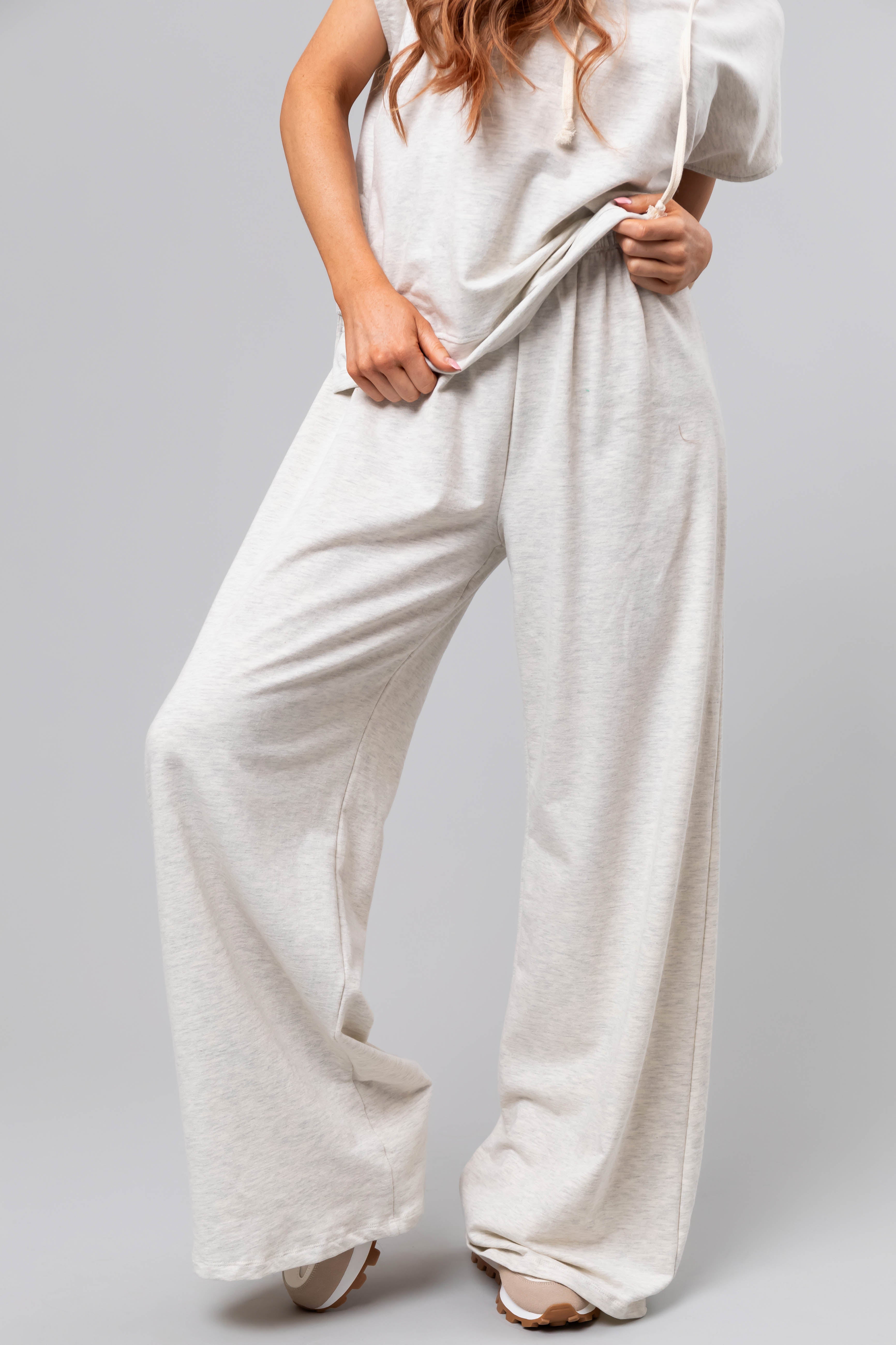 Coconut Short Sleeve Hooded Lounge Set-Newayad