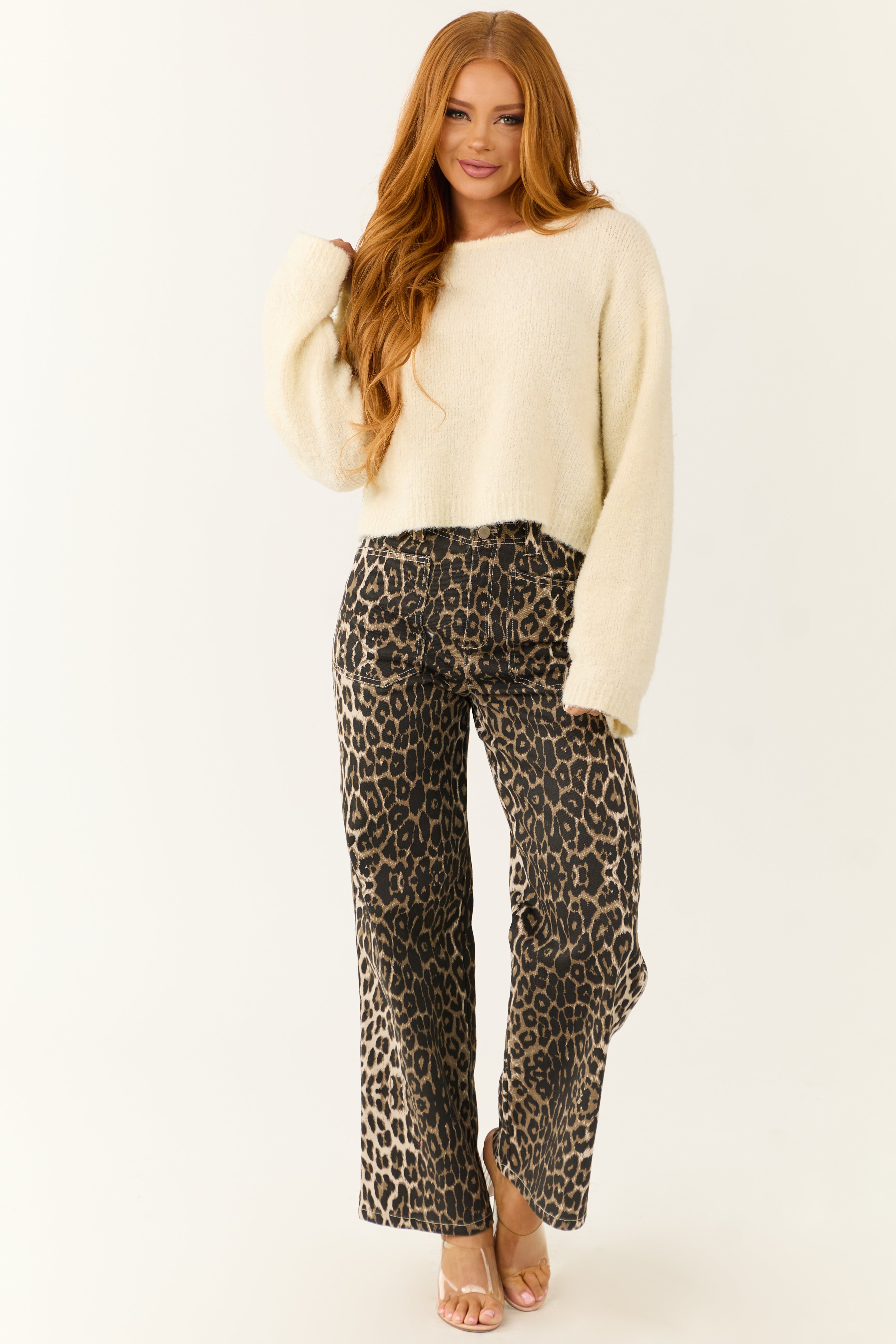 Cream Textured Knit Boatneck Sweater-Newayad