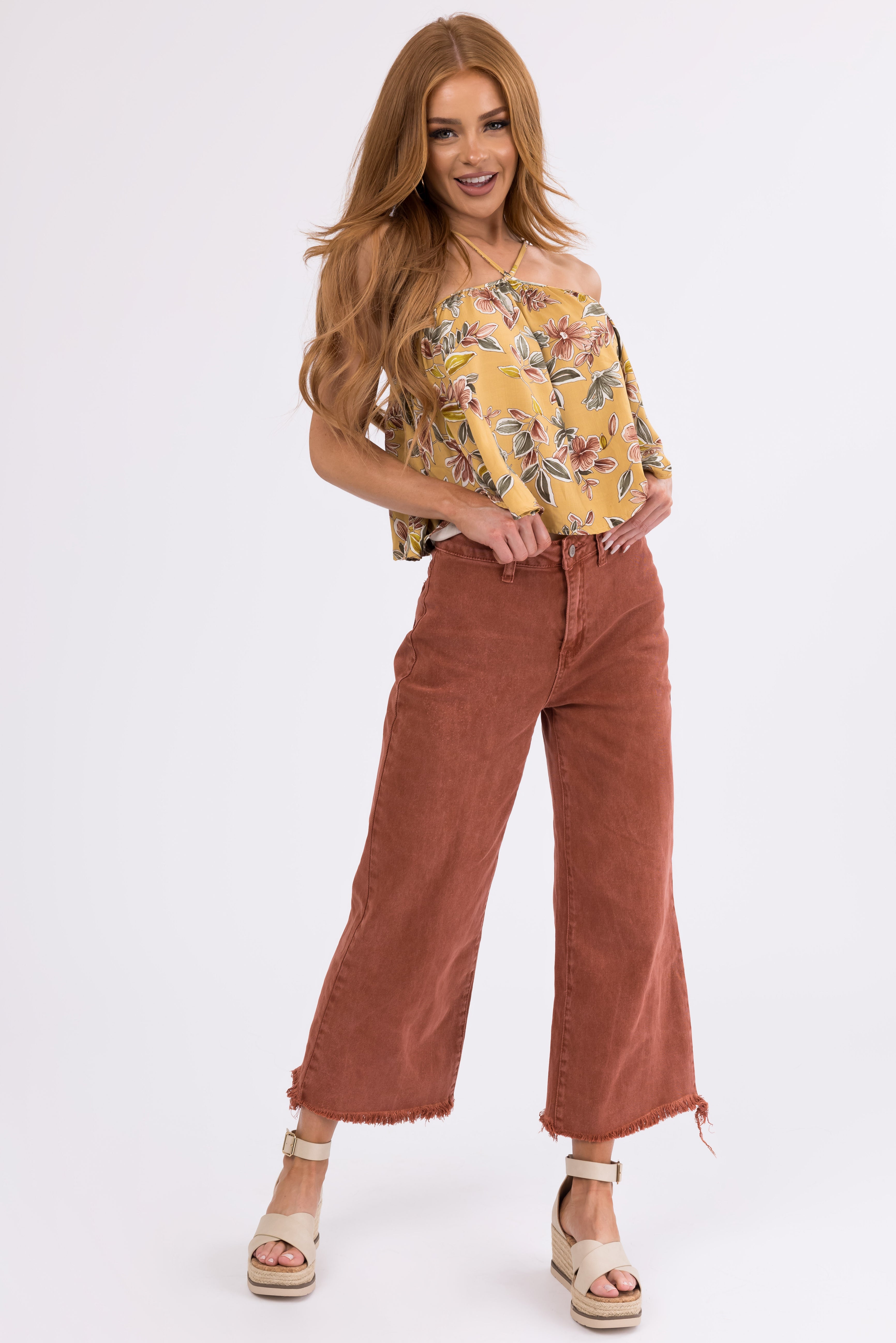 Dark Ginger Acid Wash Straight Jeans-Newayad