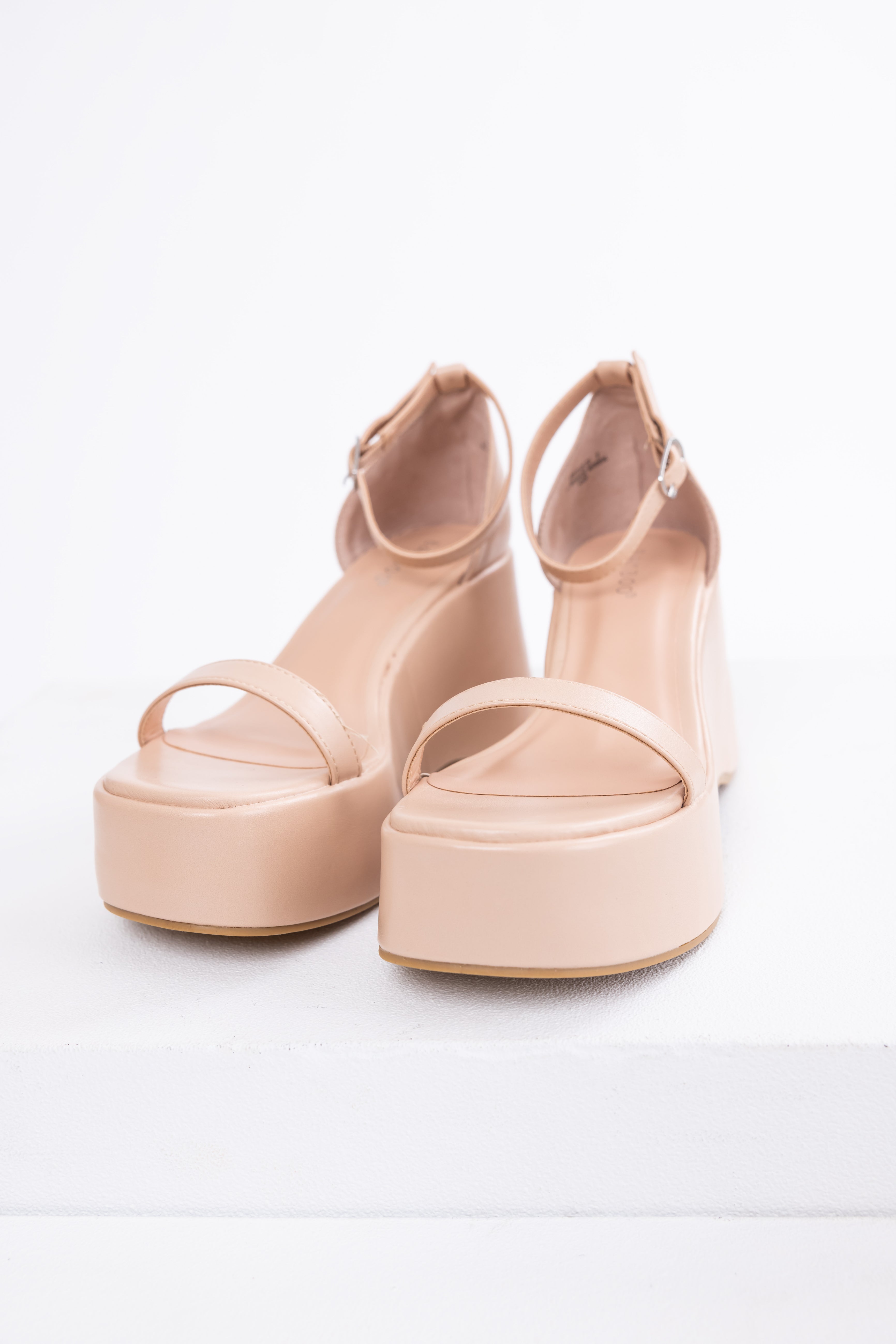 Desert Sand Ankle Strap Open Toe Wedges-Newayad
