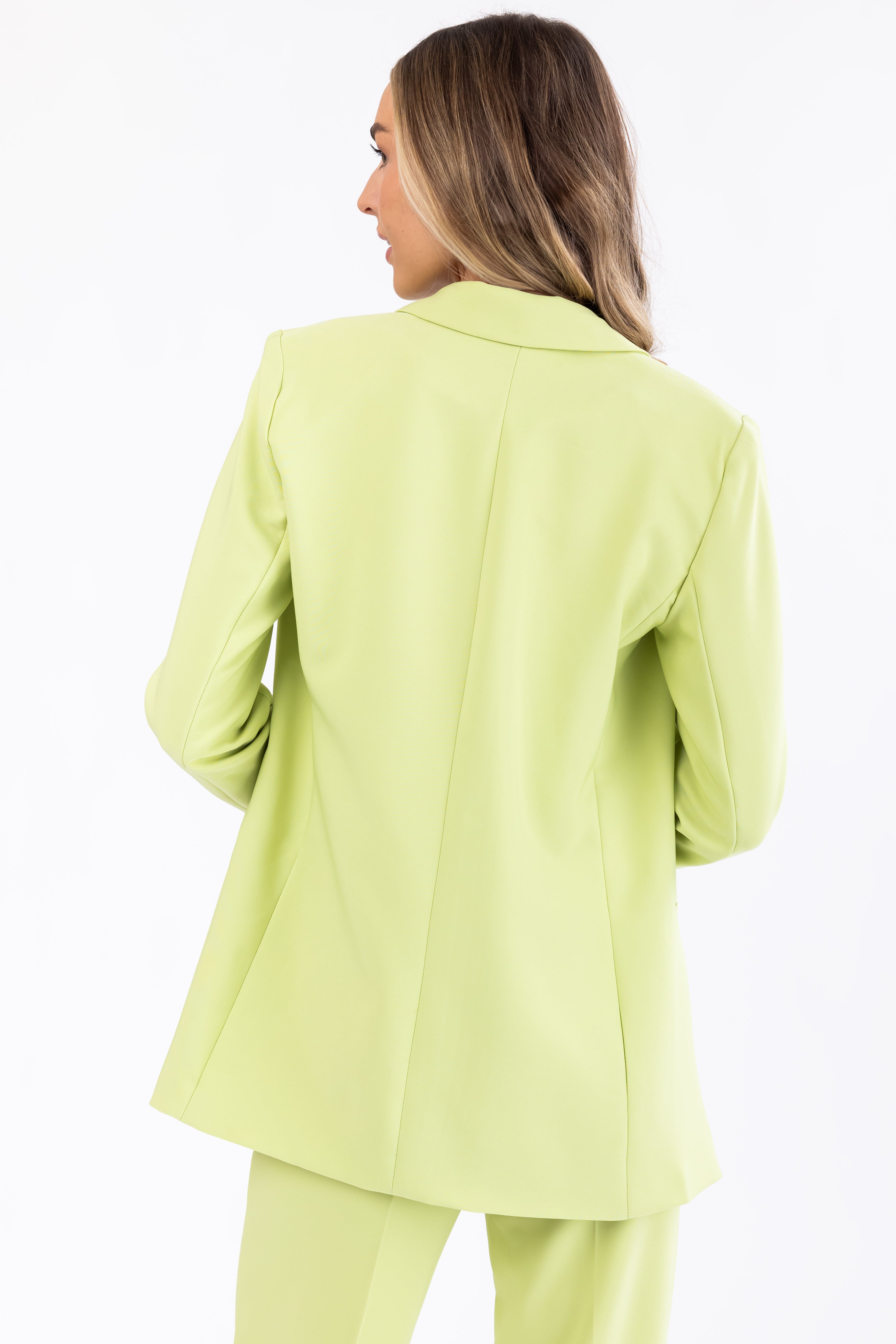 Emily Key Lime Longline Open Blazer-Newayad