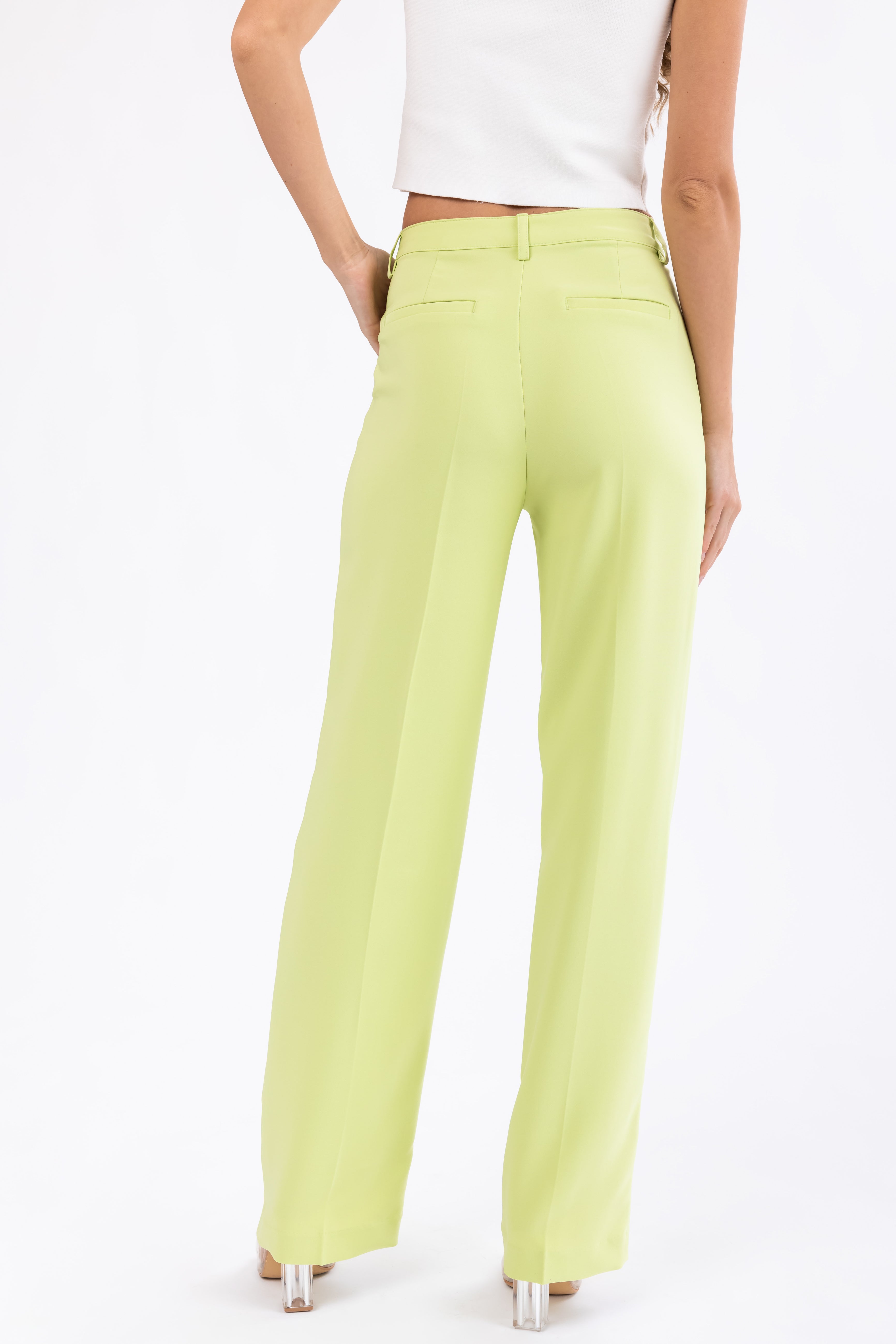 Emily Key Lime Straight Leg Dress Pants-Newayad