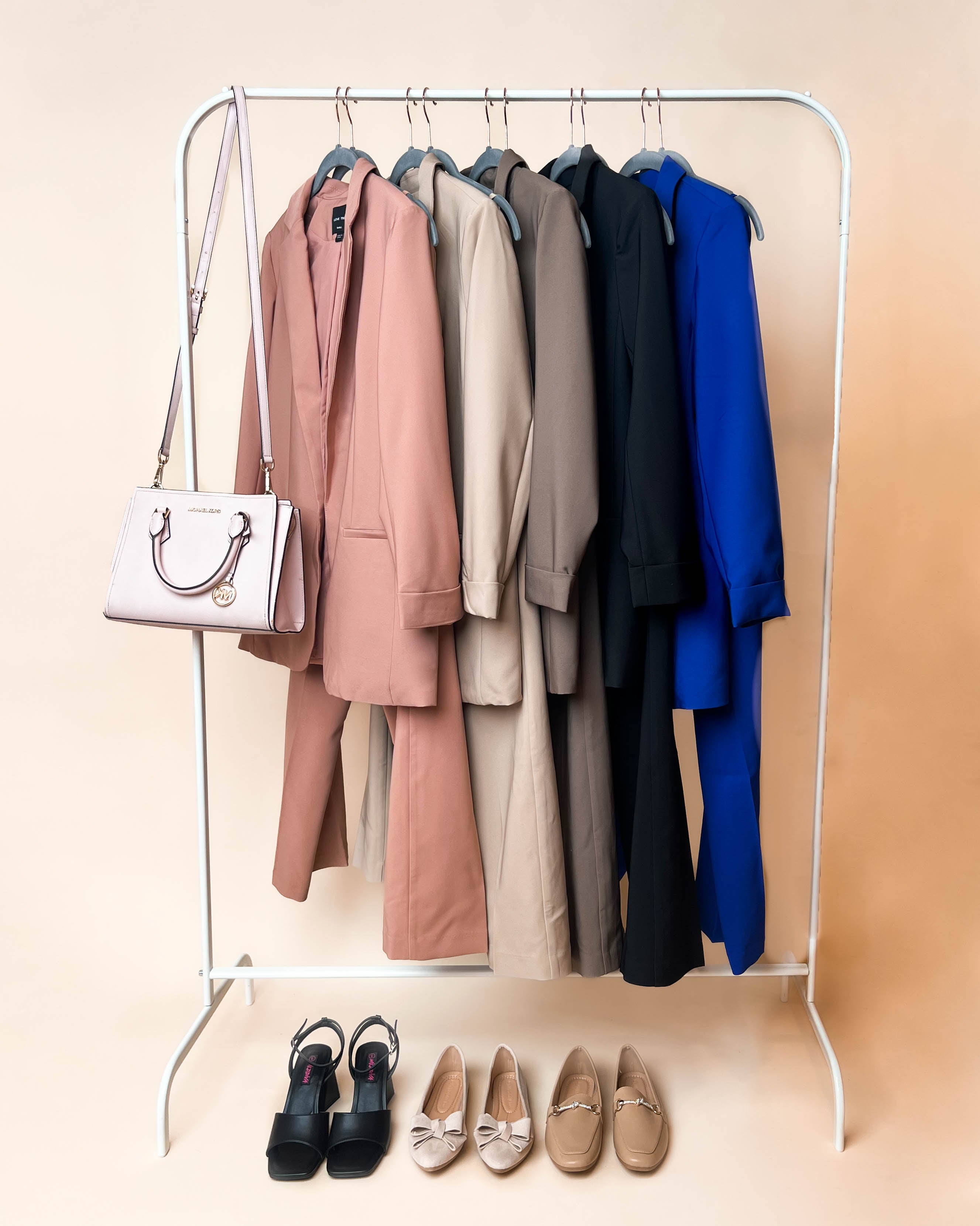 Emily Ginger Longline Open Blazer-Newayad