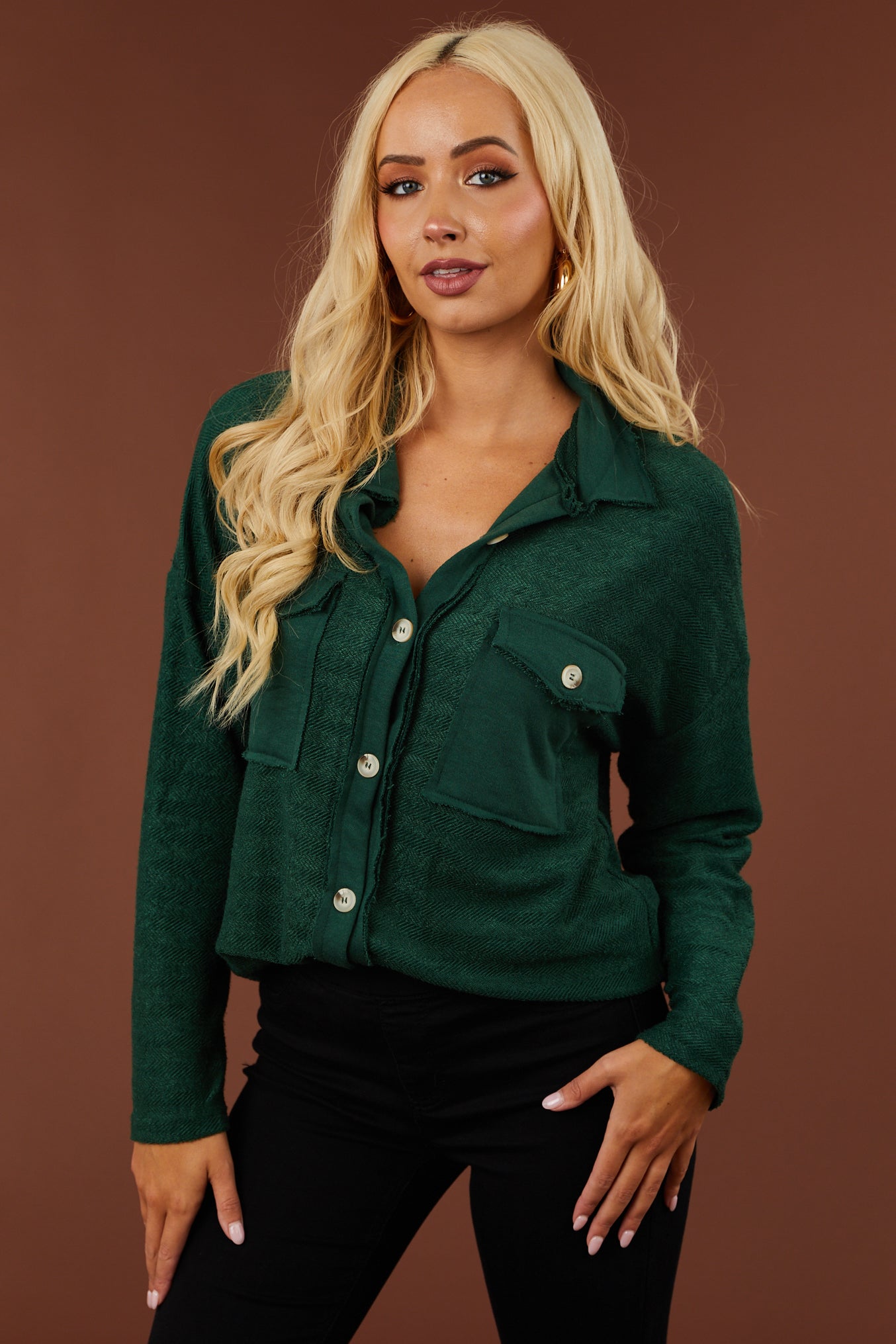 Forest French Terry Relaxed Shirt Jacket-Newayad